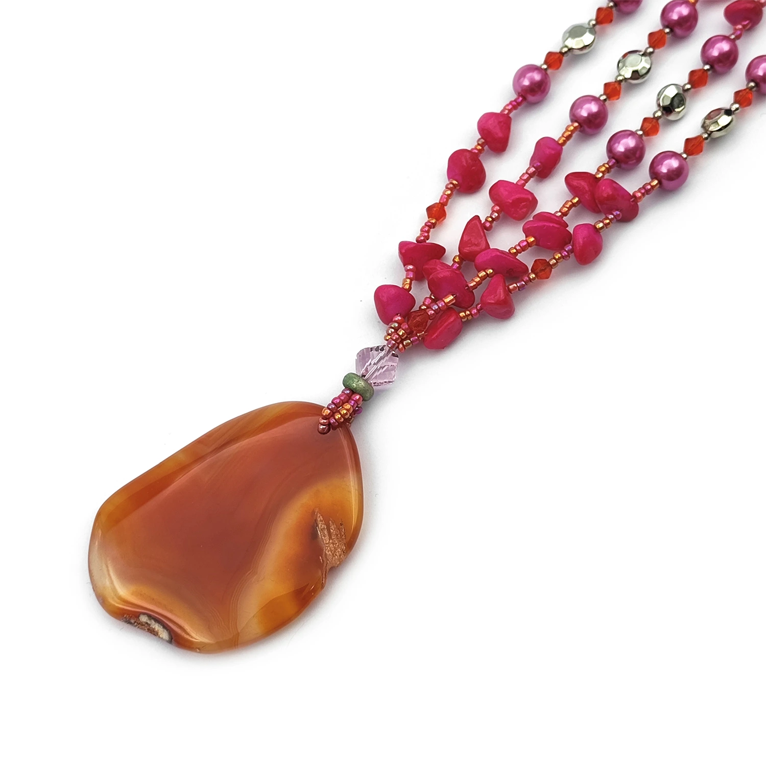 گردنبند رولباسی سرخ آبی