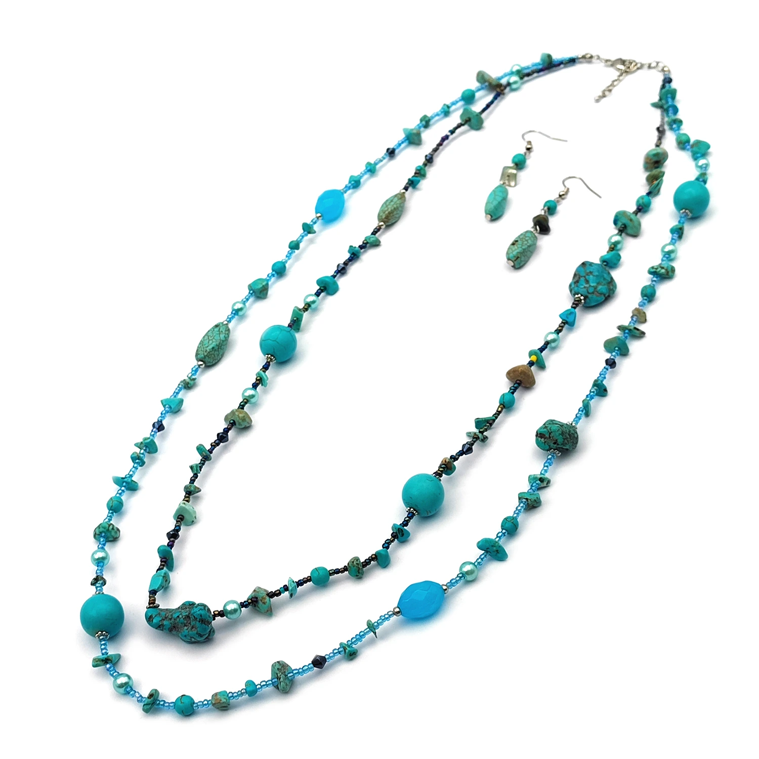 ست گوشواره و رولباسی فیروزه