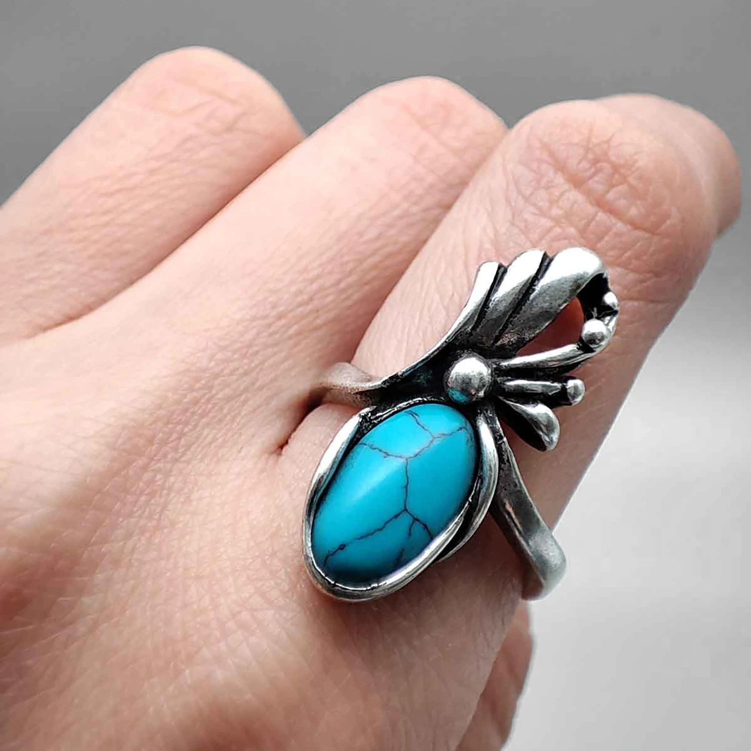 انگشتر فیروزه  سیاه قلم