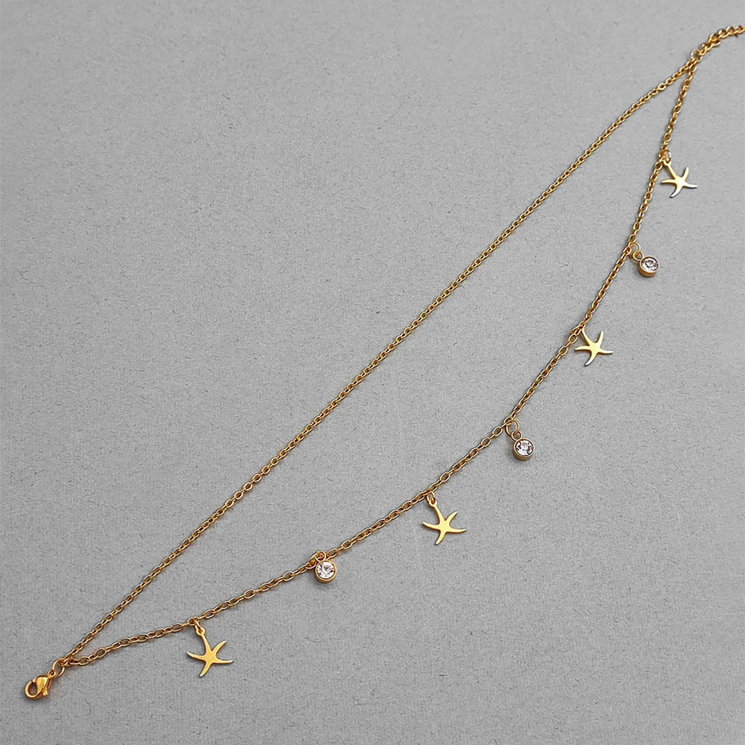 پابند استیل دو رج طرح ستاره دریایی