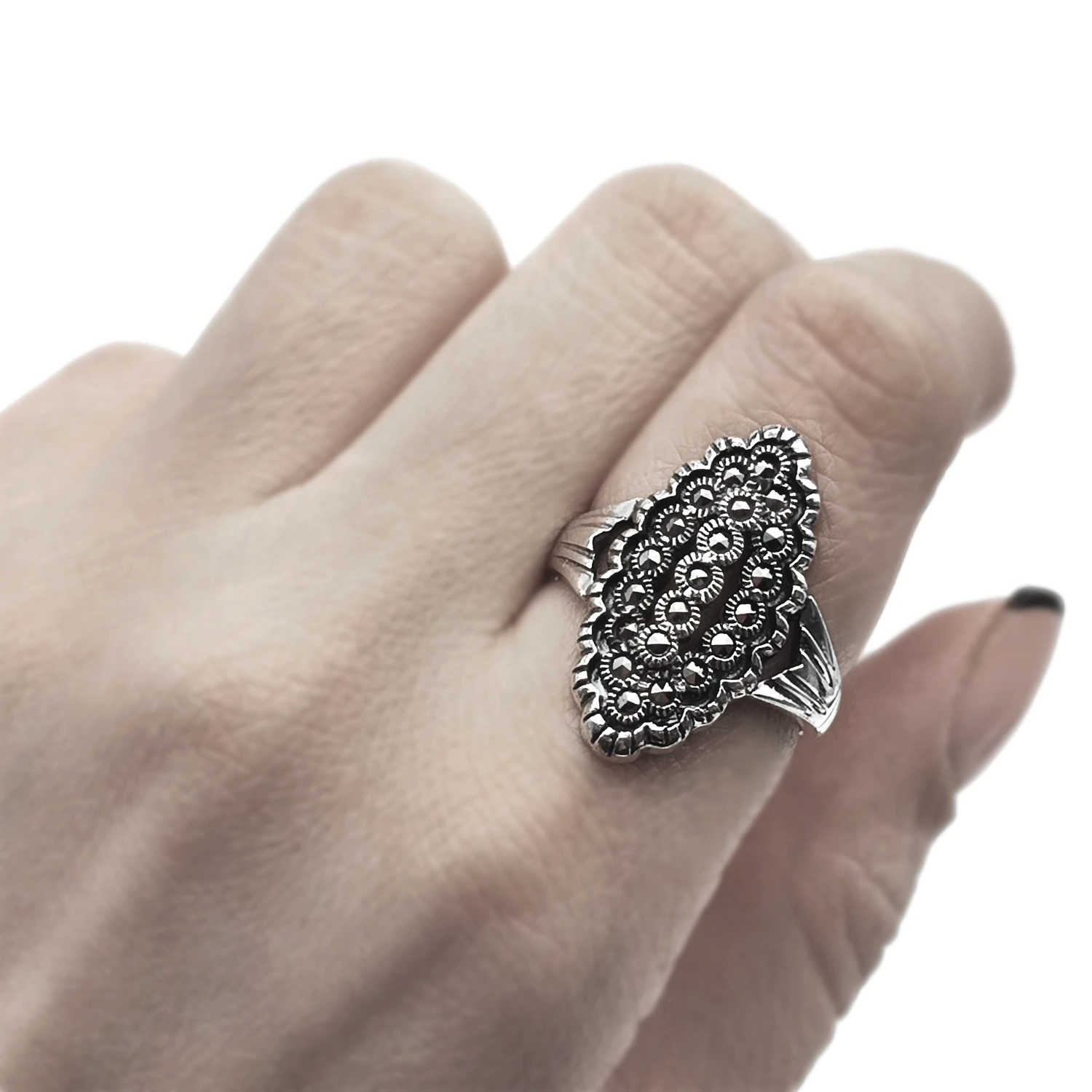 انگشتر نقره مارکازیت