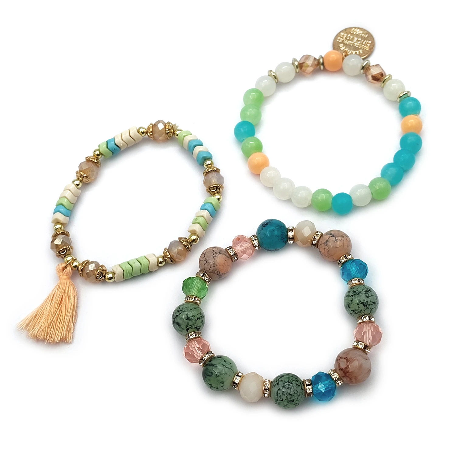 دستبند مهره ای طرح سکه