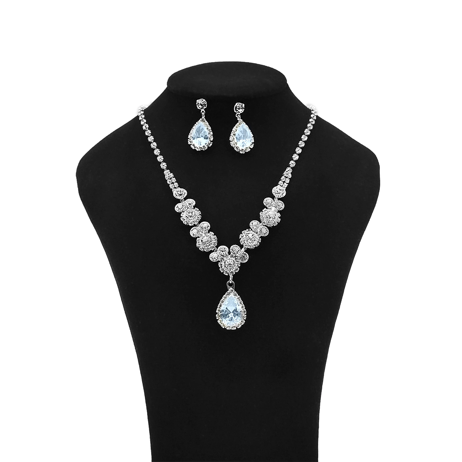 نیم ست آب نقره نگین اشکی