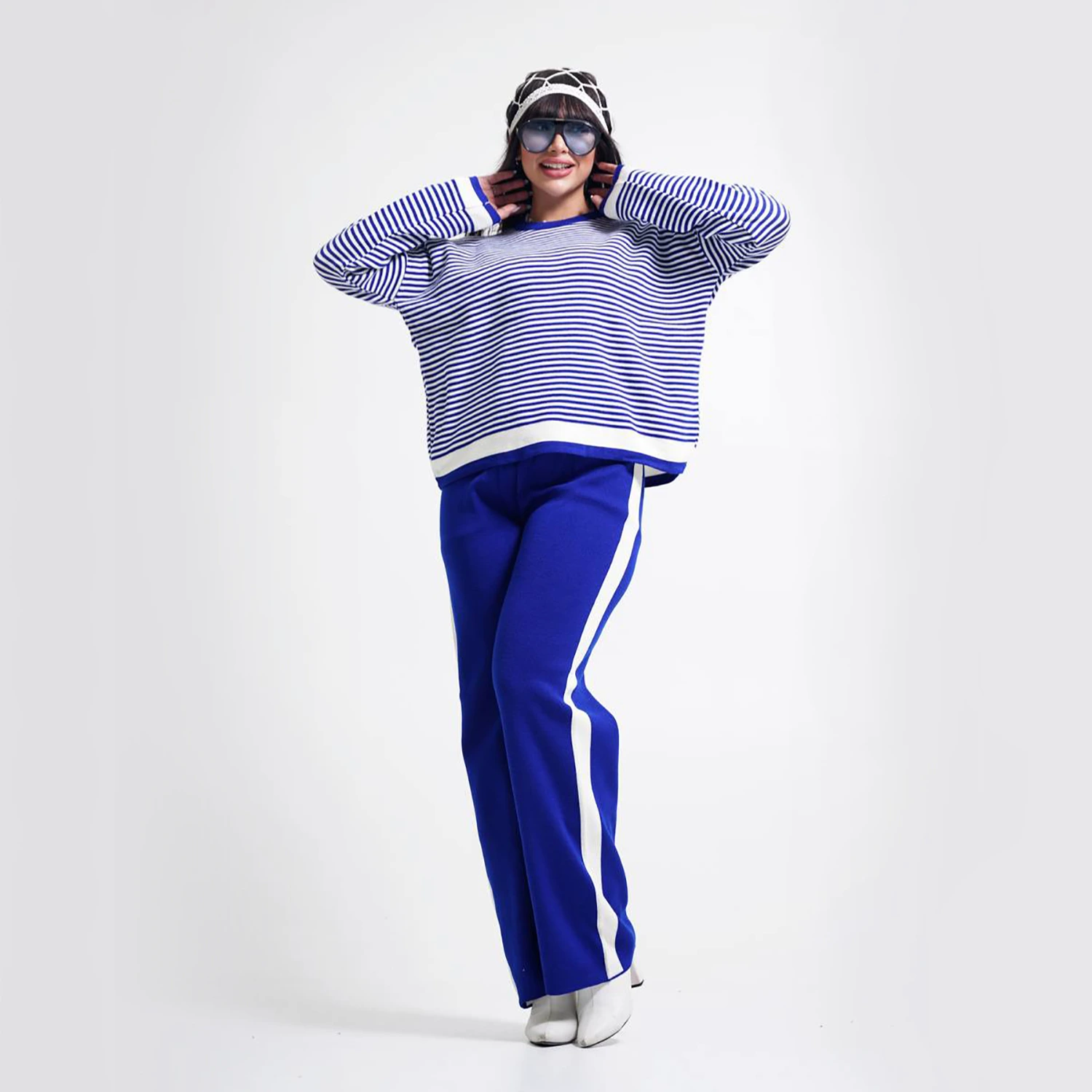 ست بافت راه راه ریز زنانه