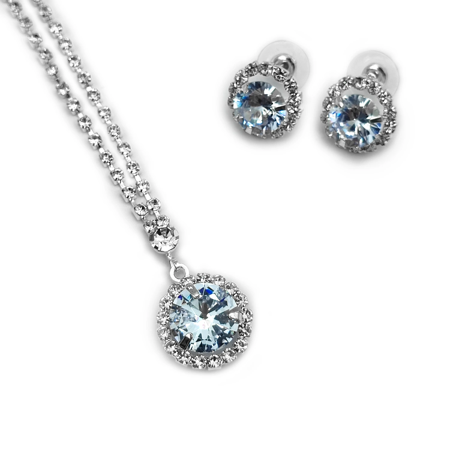 نیم ست آب نقره تک نگین