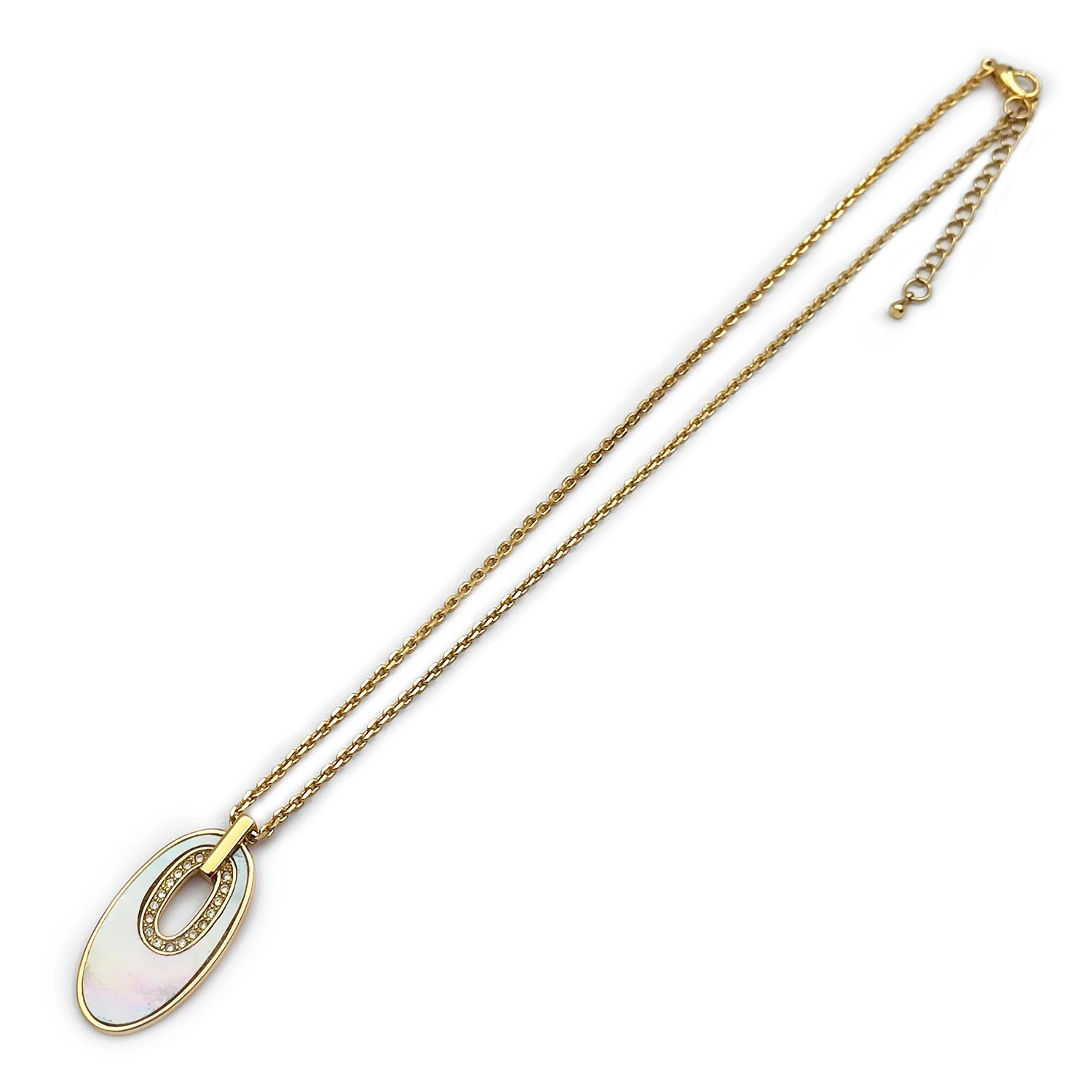 پلاک و زنجیر بیضی صدفی