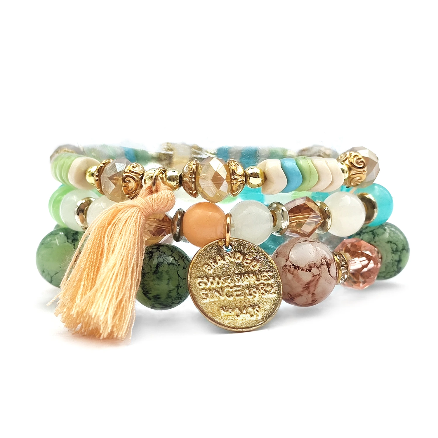 دستبند مهره ای طرح سکه دستبند مهره ای طرح سکه