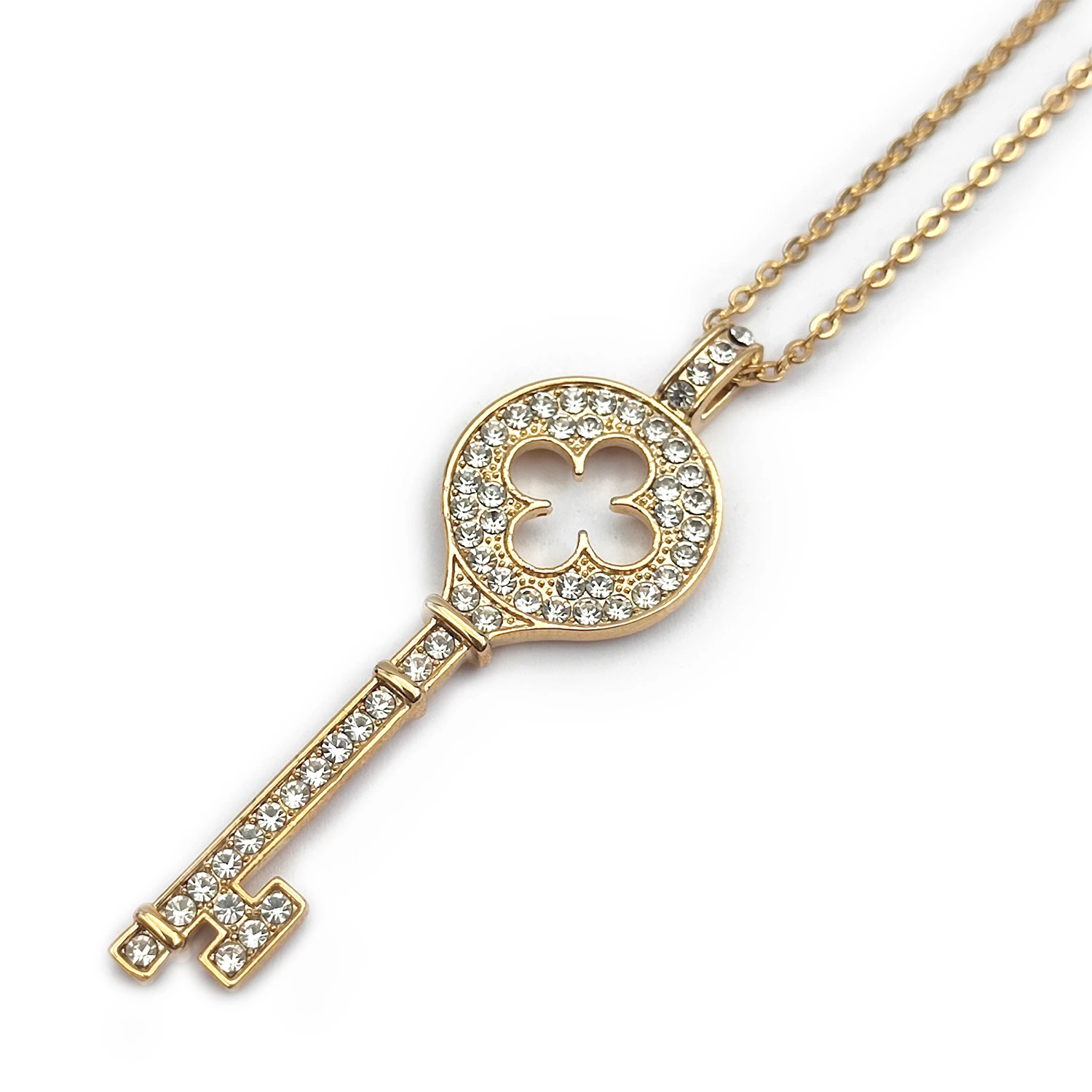 زنجیر و پلاک کلید نگین دار