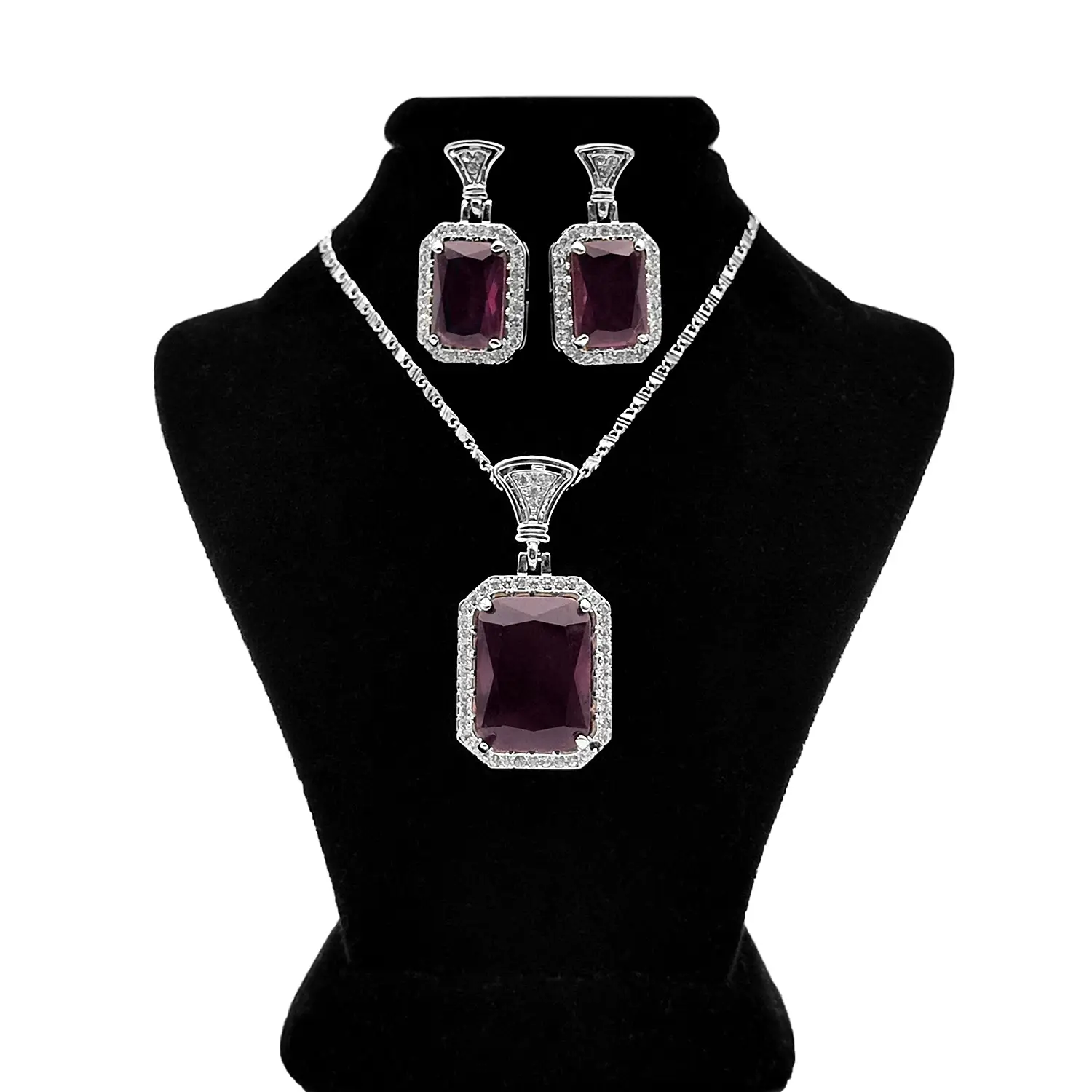 نیم ست نگین دار مستطیلی