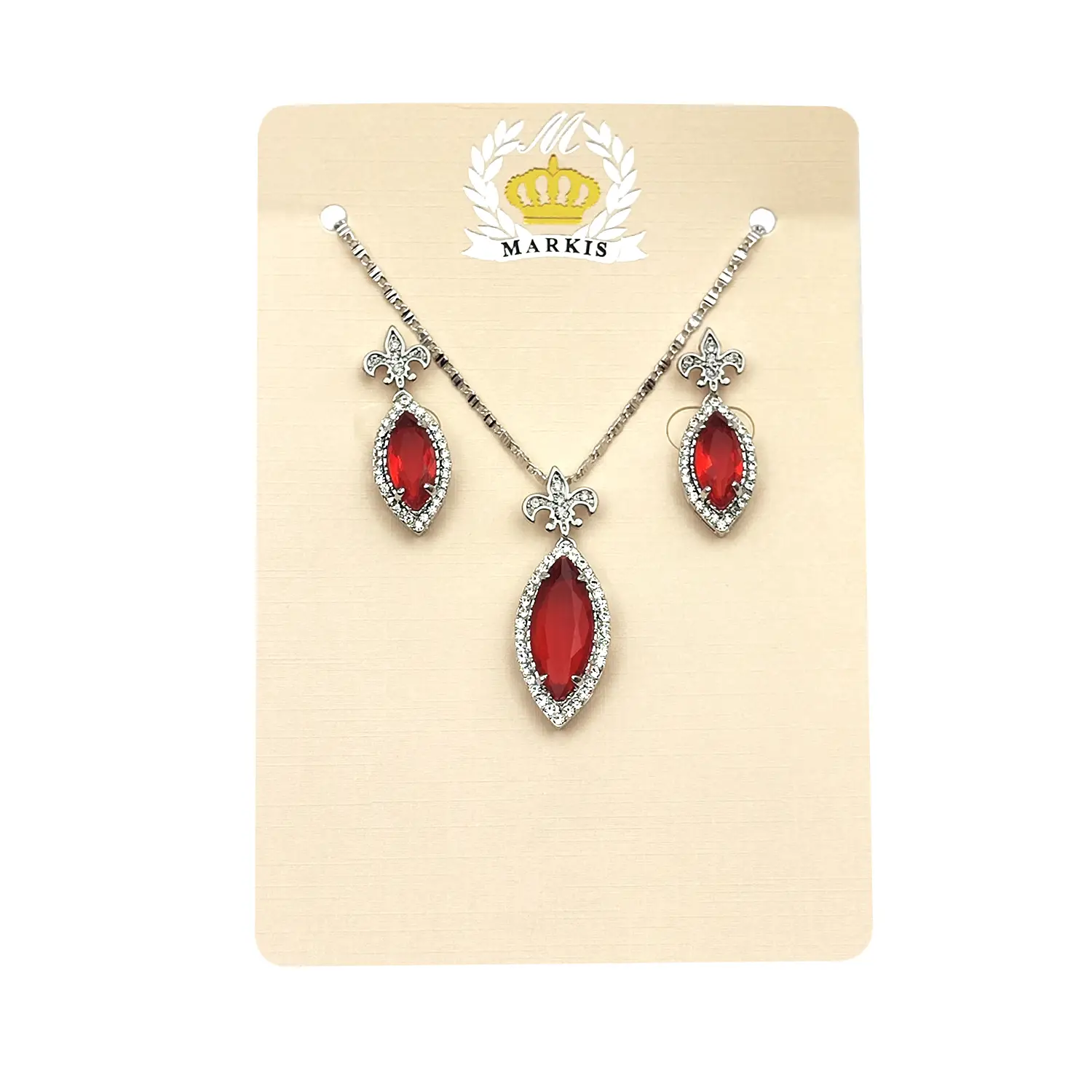 نیم ست نگین دار لوزی