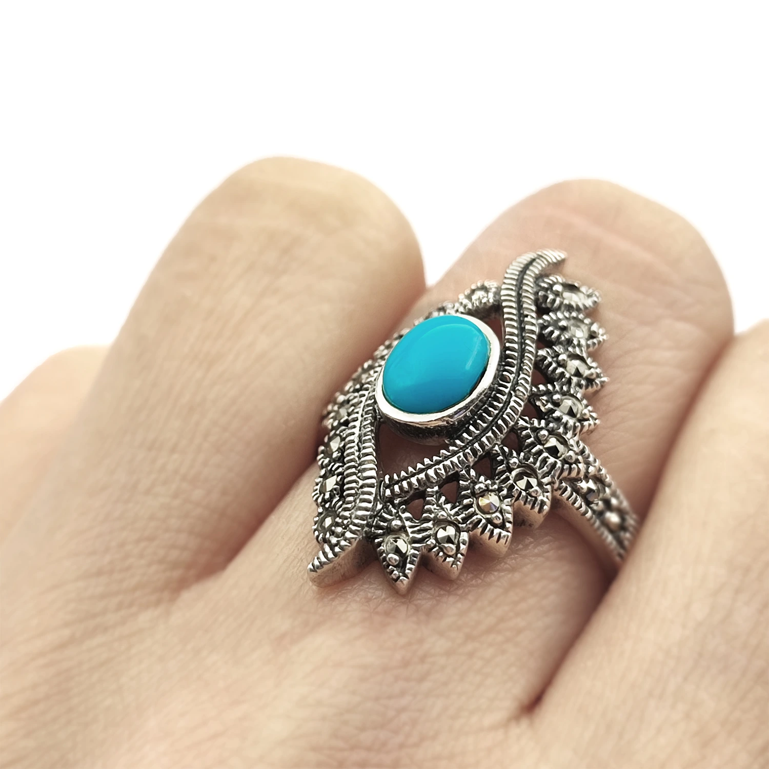 انگشتر نقره چشم سیاه قلم