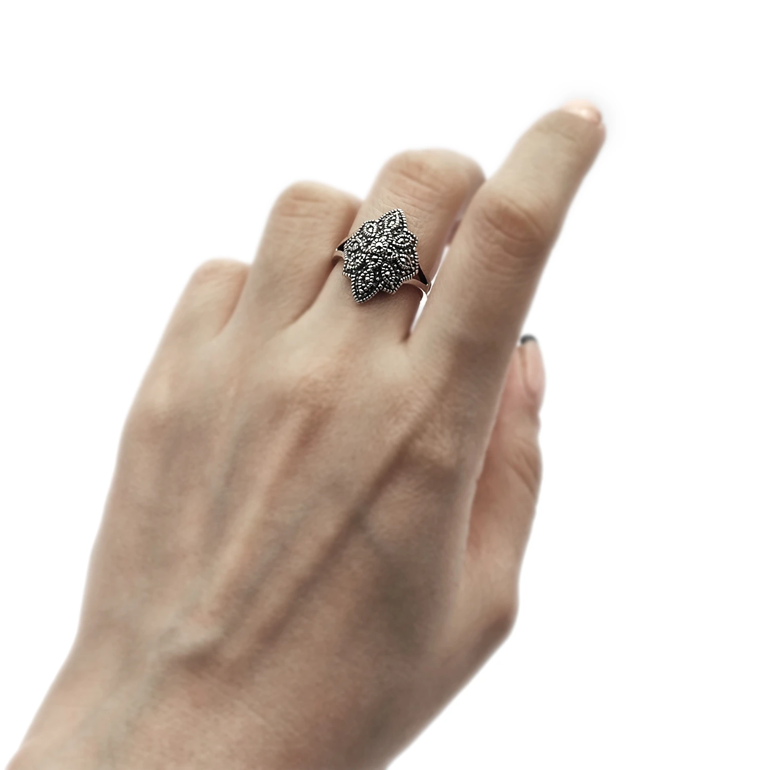 انگشتر نقره سیاه قلم 