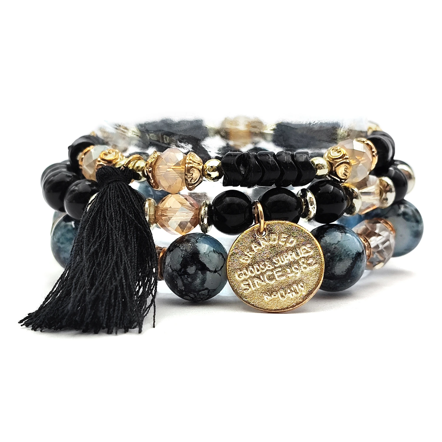 دستبند مهره ای طرح سکه