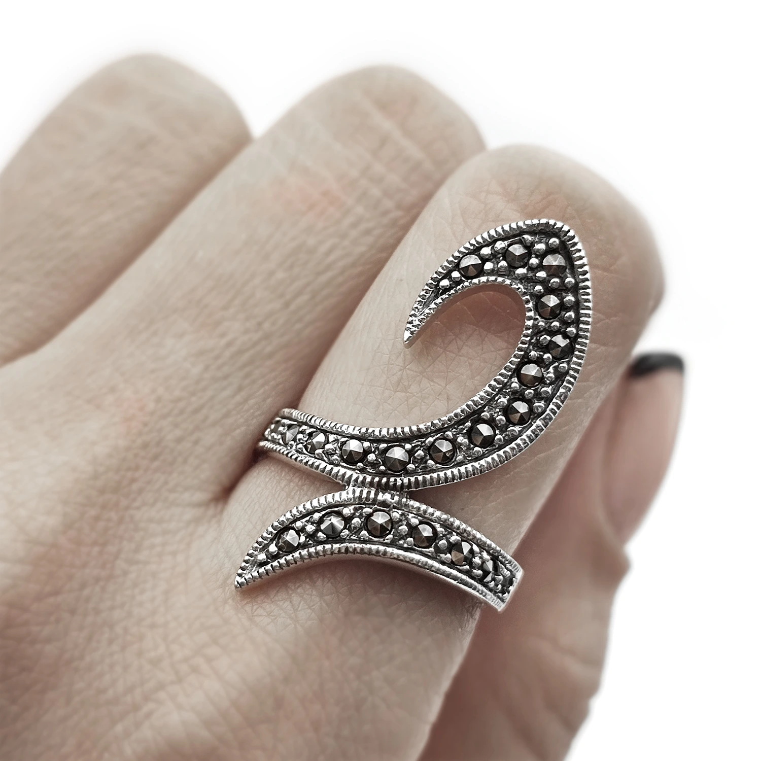 انگشتر نقره سیاه قلم