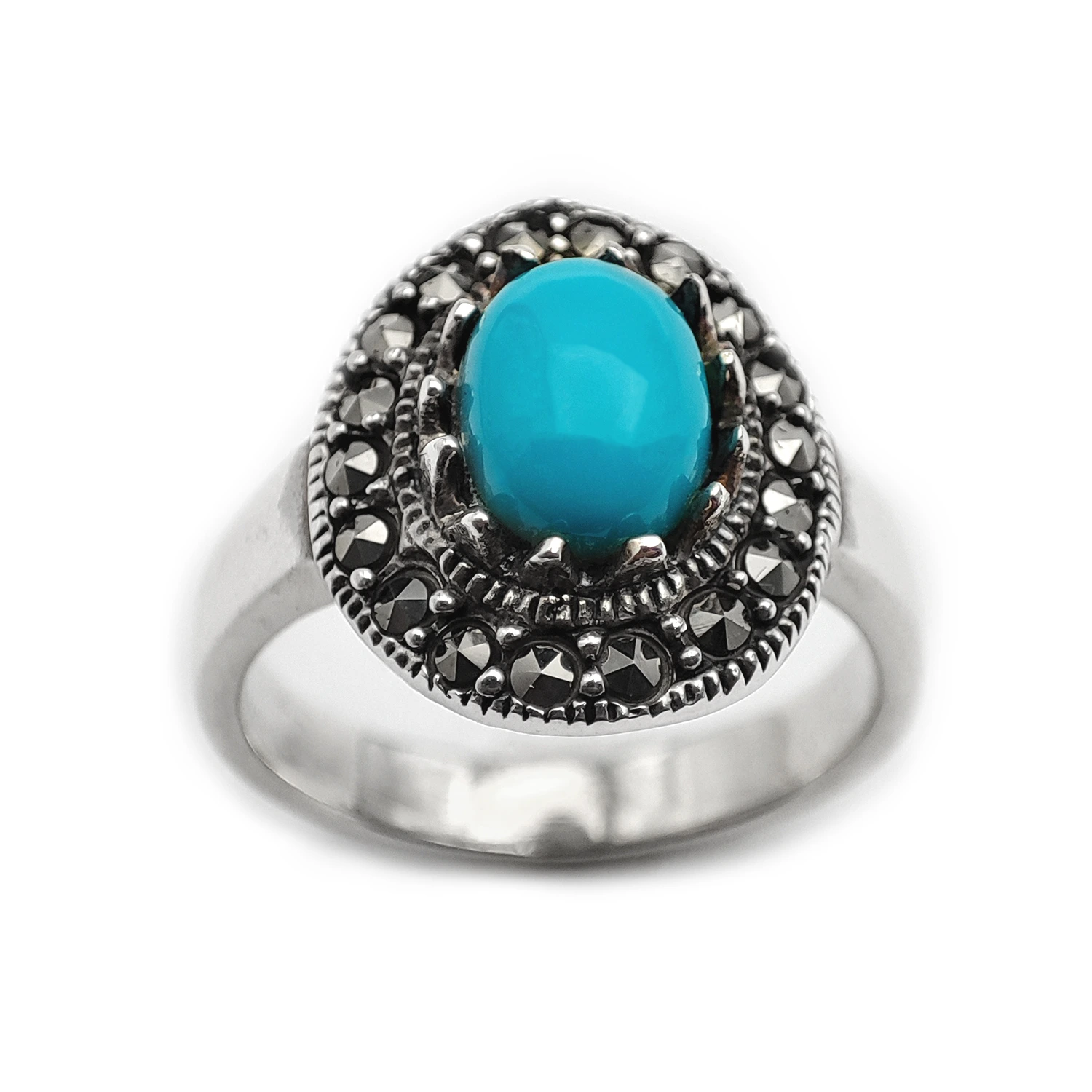 انگشتر  نقره نگین فیروزه