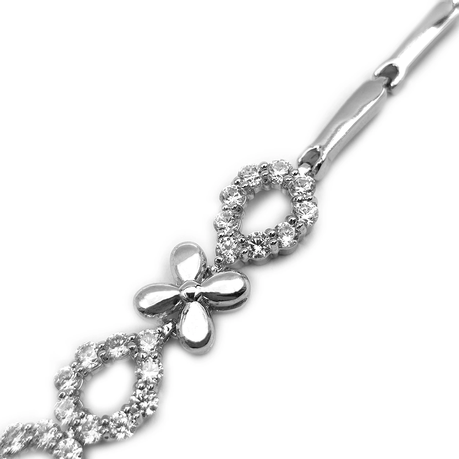 دستبند ژوپینگ گل و نگین