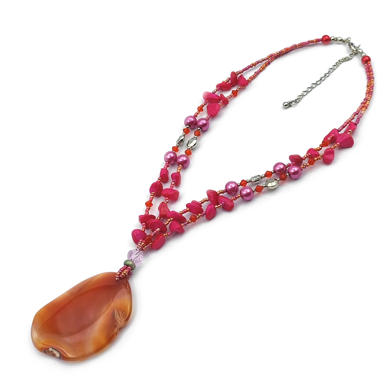 گردنبند رولباسی سرخ آبی