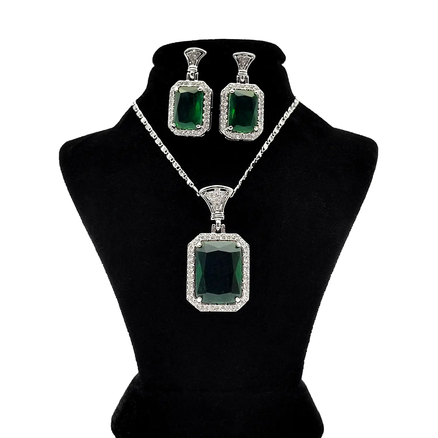 نیم ست نگین دار مستطیلی