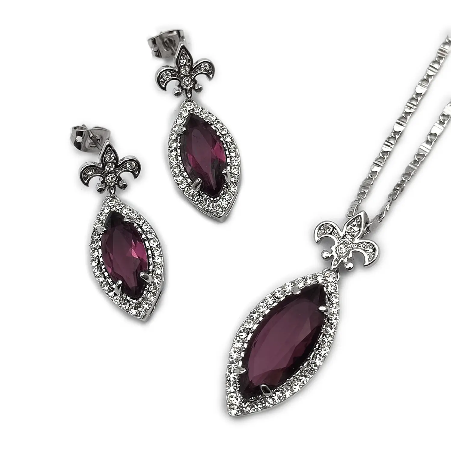 نیم ست نگین دار لوزی