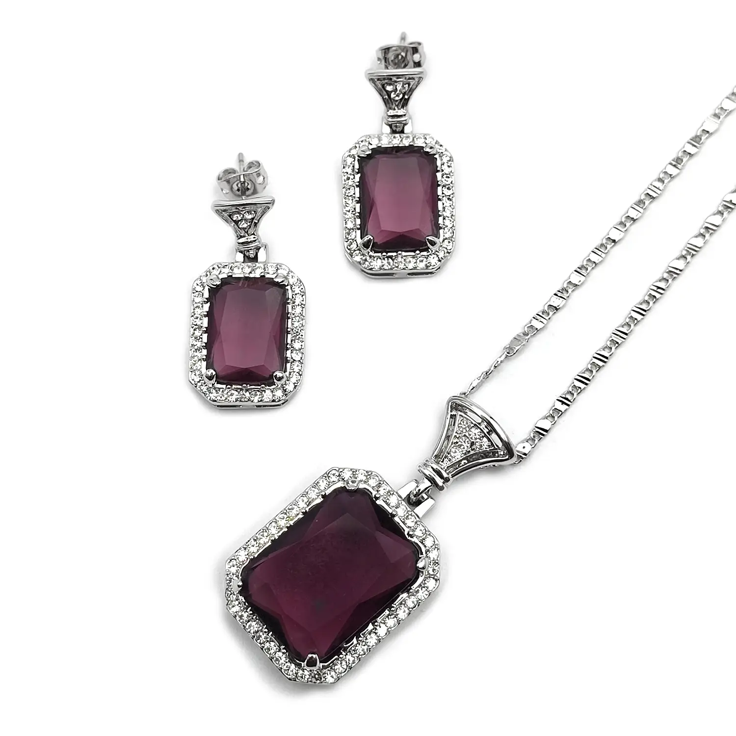 نیم ست نگین دار مستطیلی