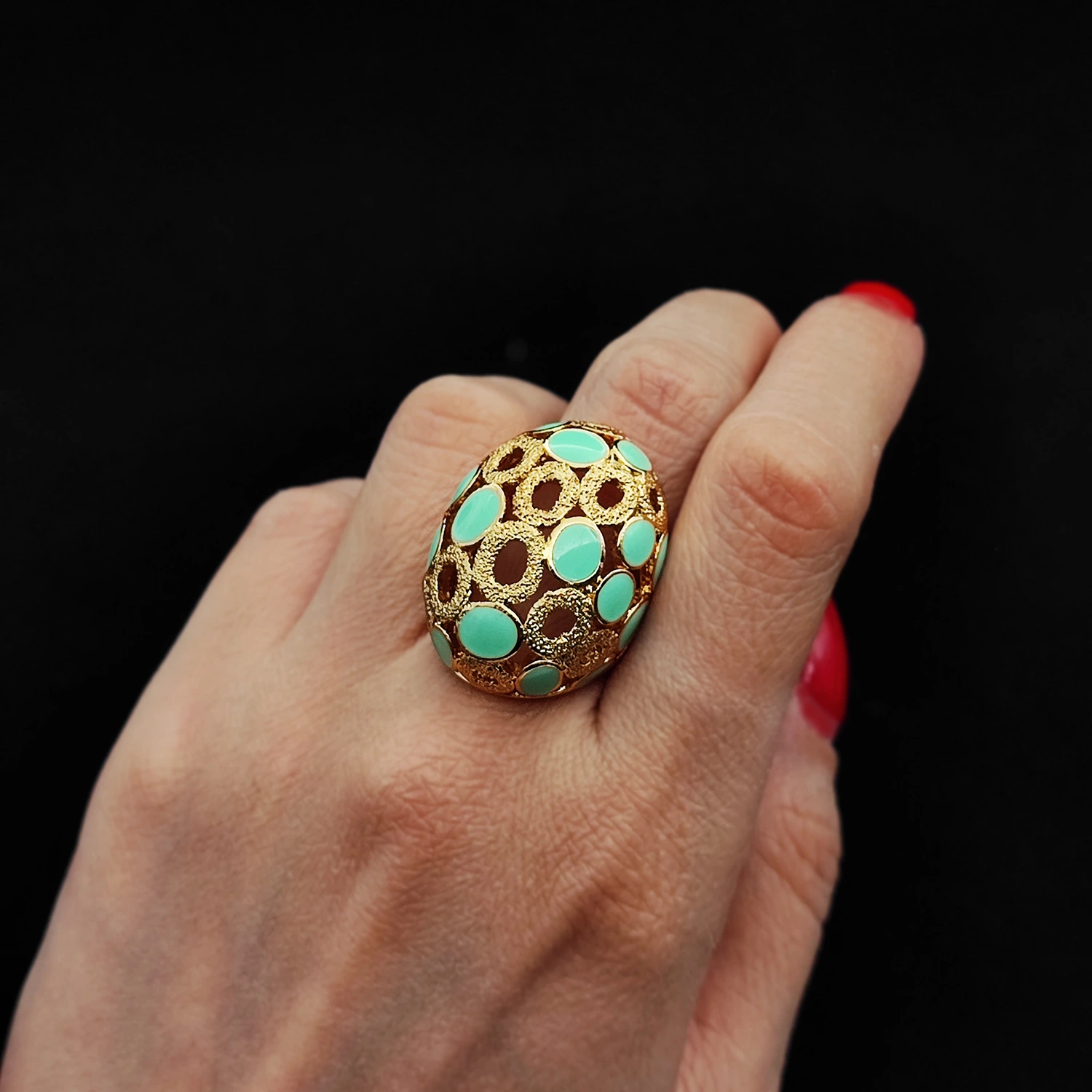 انگشتر مینا فیروزه