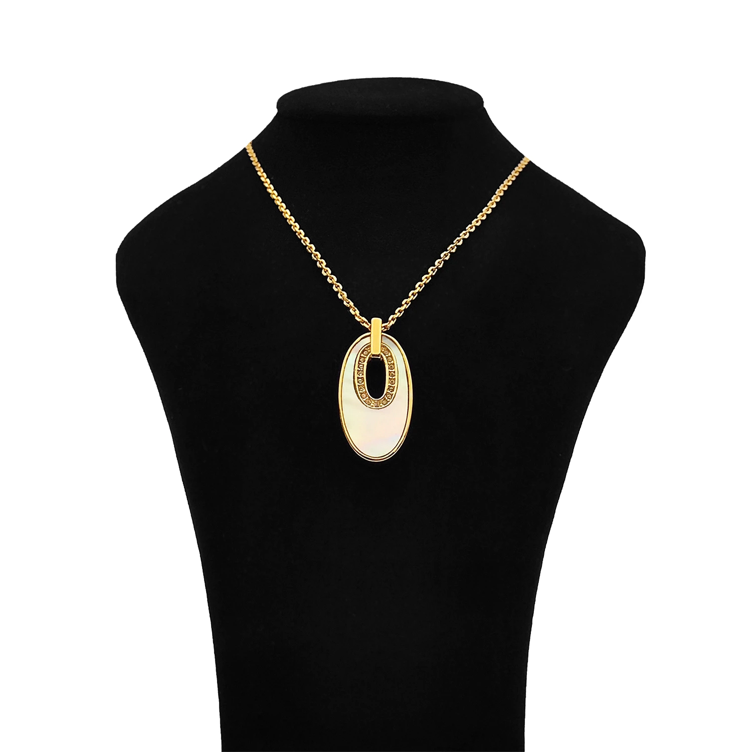 پلاک و زنجیر بیضی صدفی