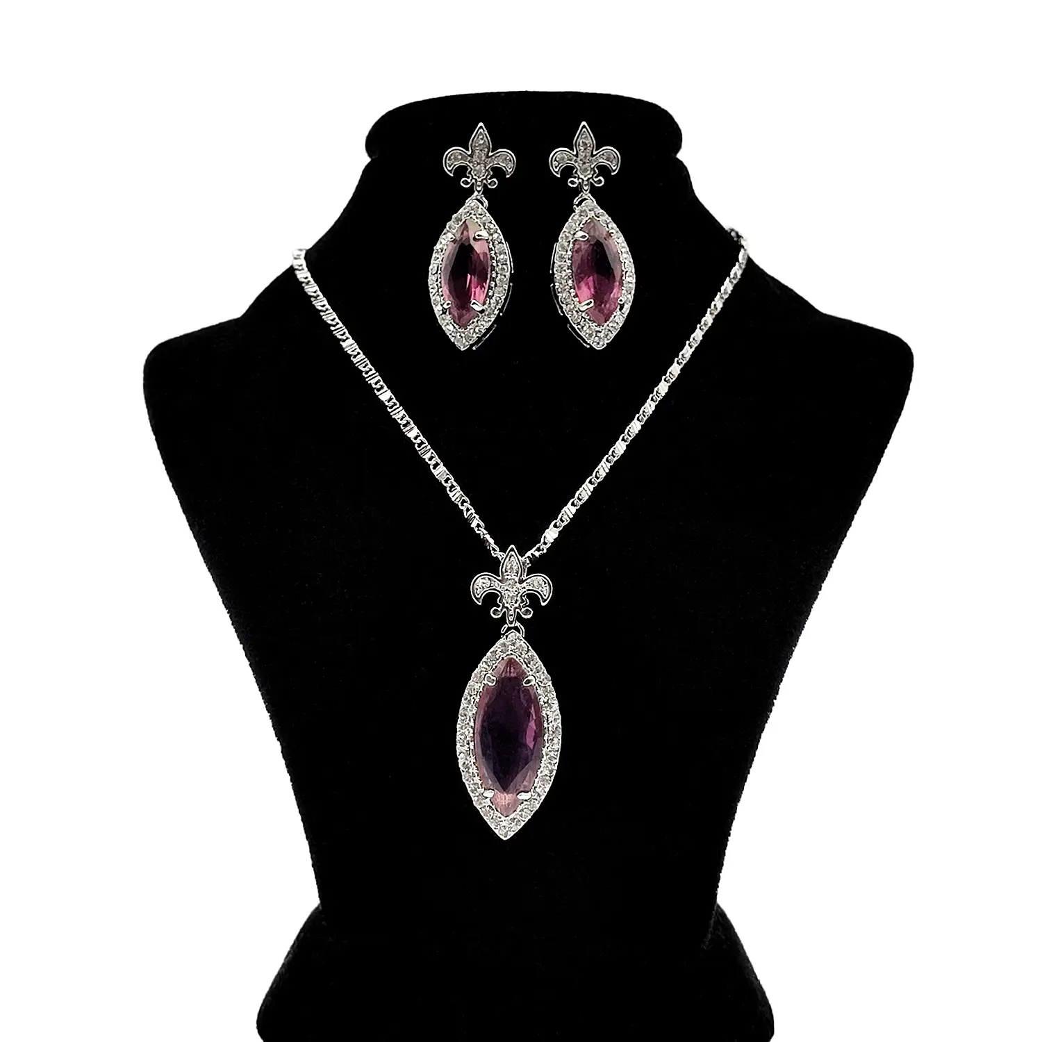 نیم ست نگین دار لوزی