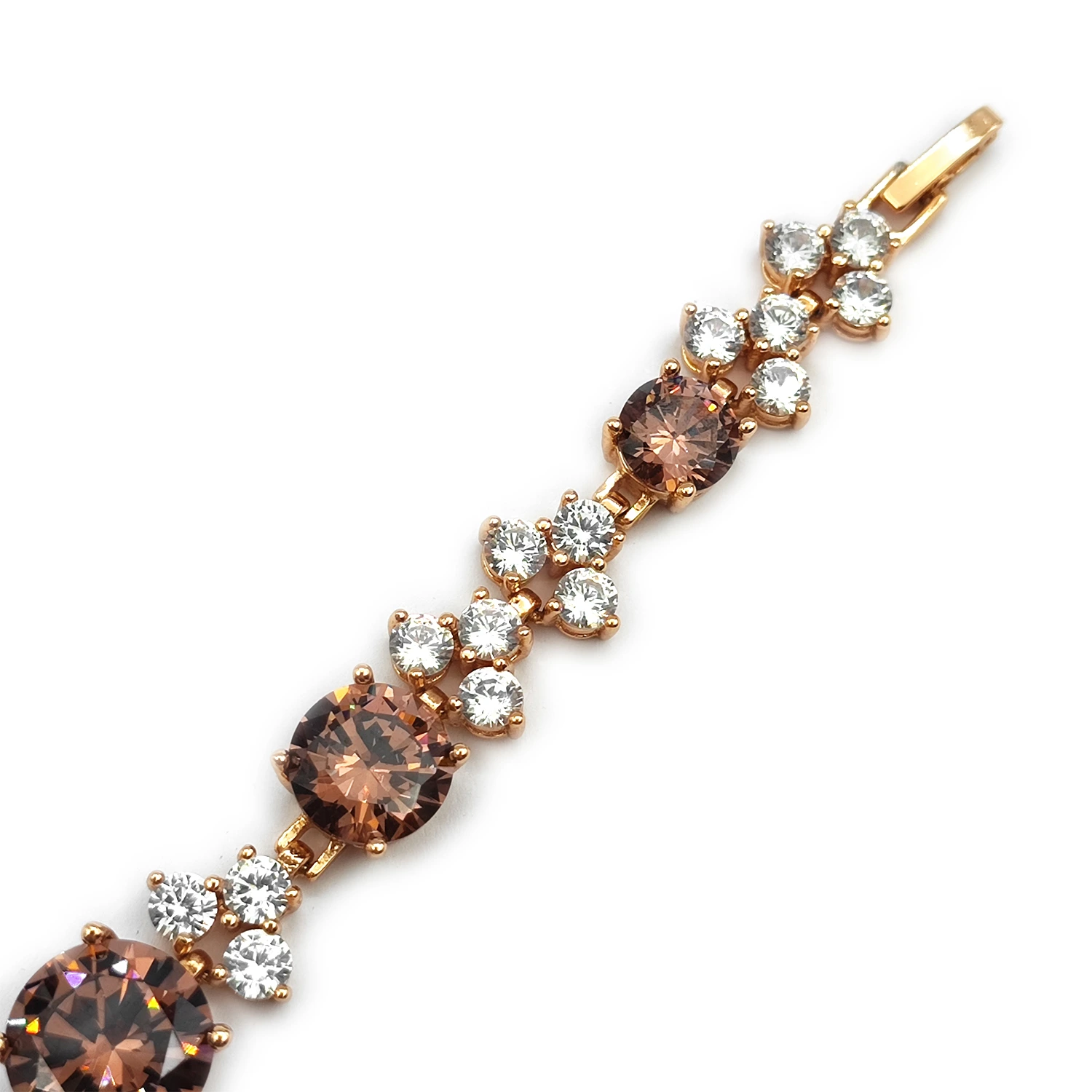 دستبند ژوپینگ نگین شامپاینی