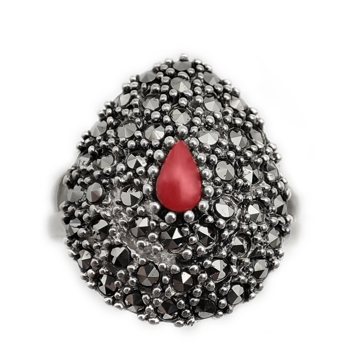 انگشتر سیاه قلم نقره اشک