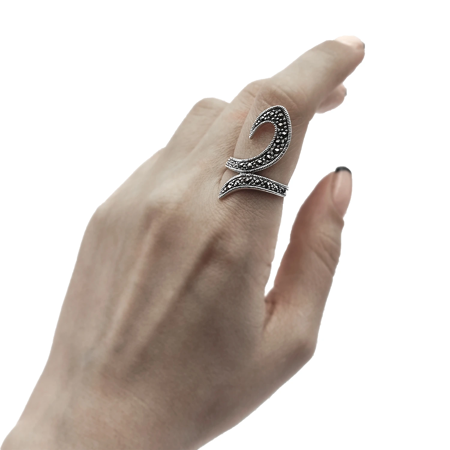 انگشتر نقره سیاه قلم