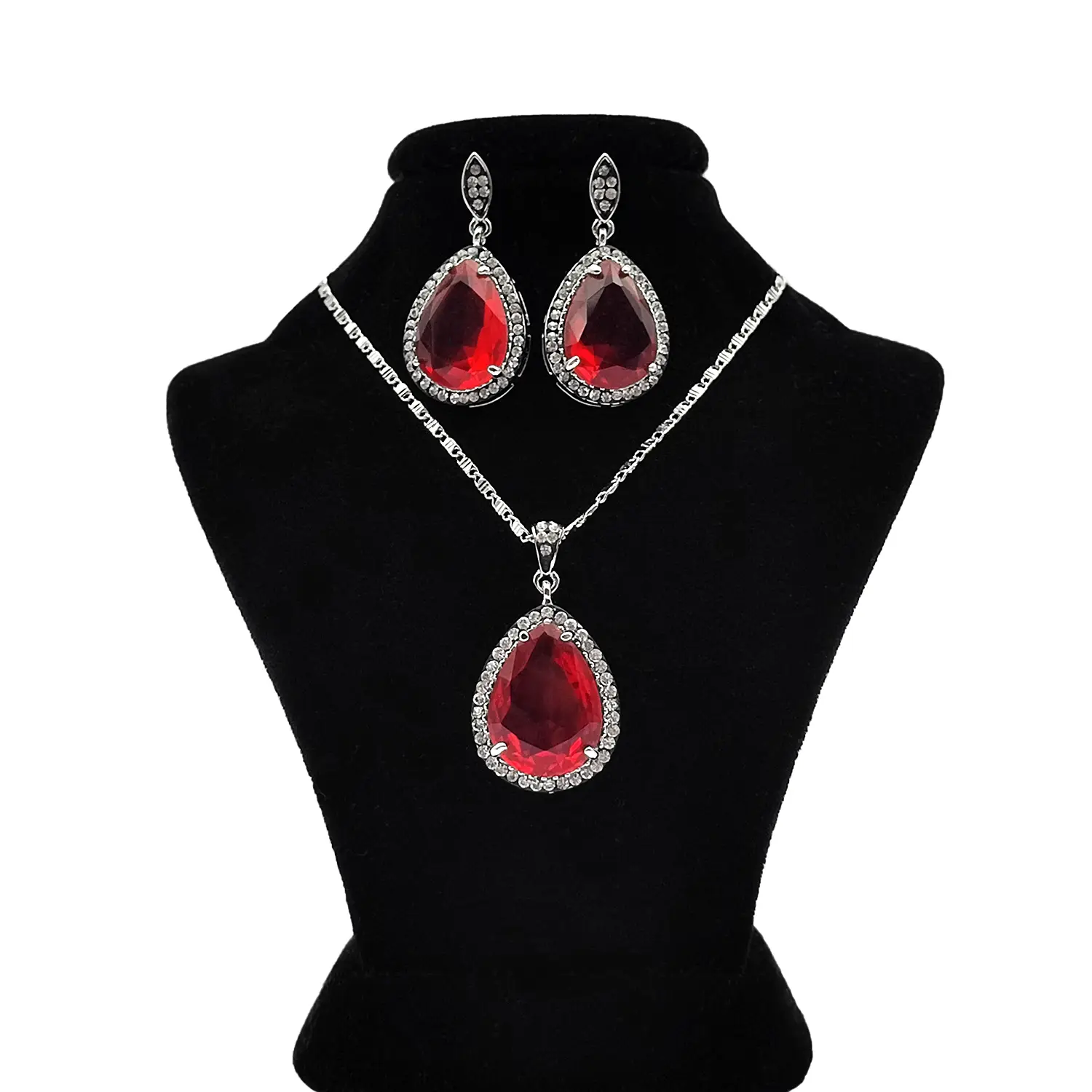 نیم ست یاقوت سرخ اشک