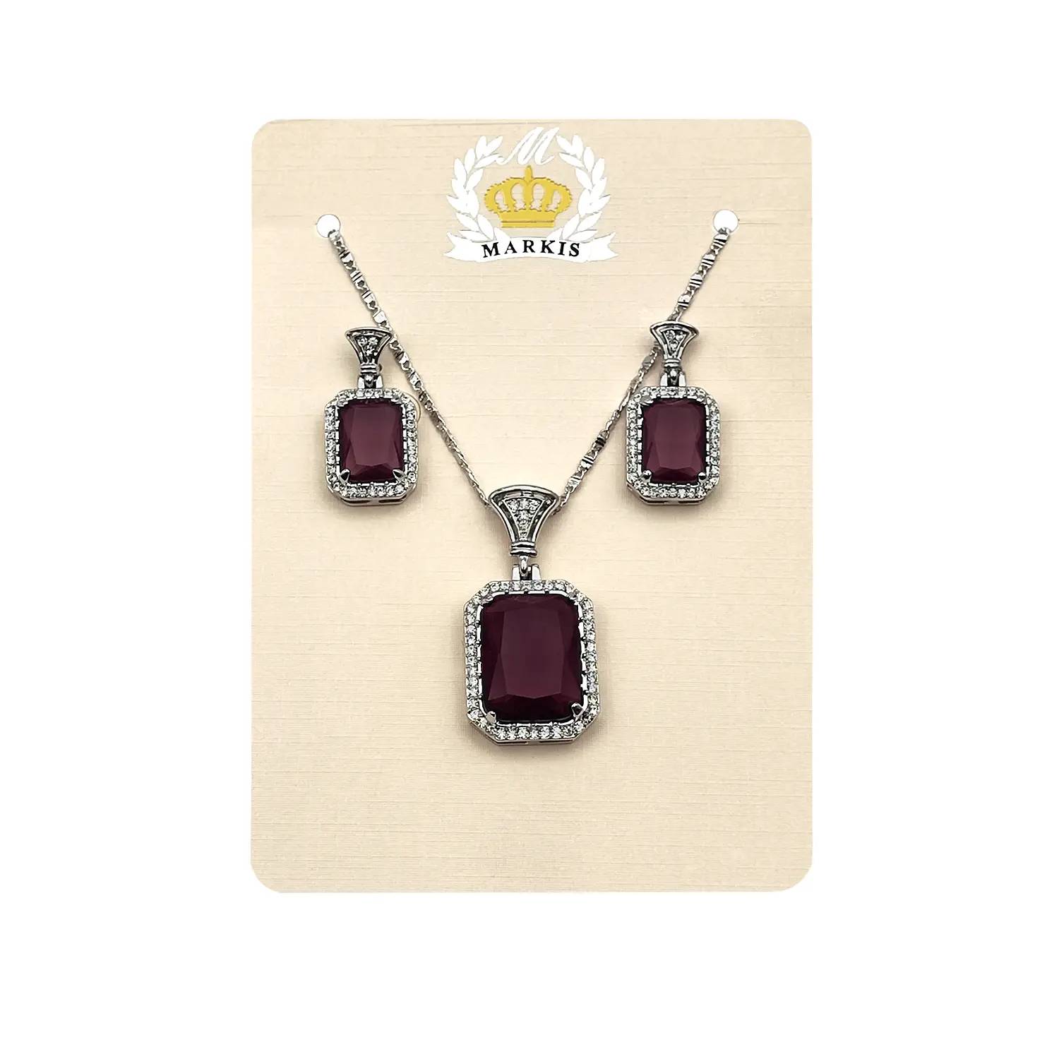 نیم ست نگین دار مستطیلی