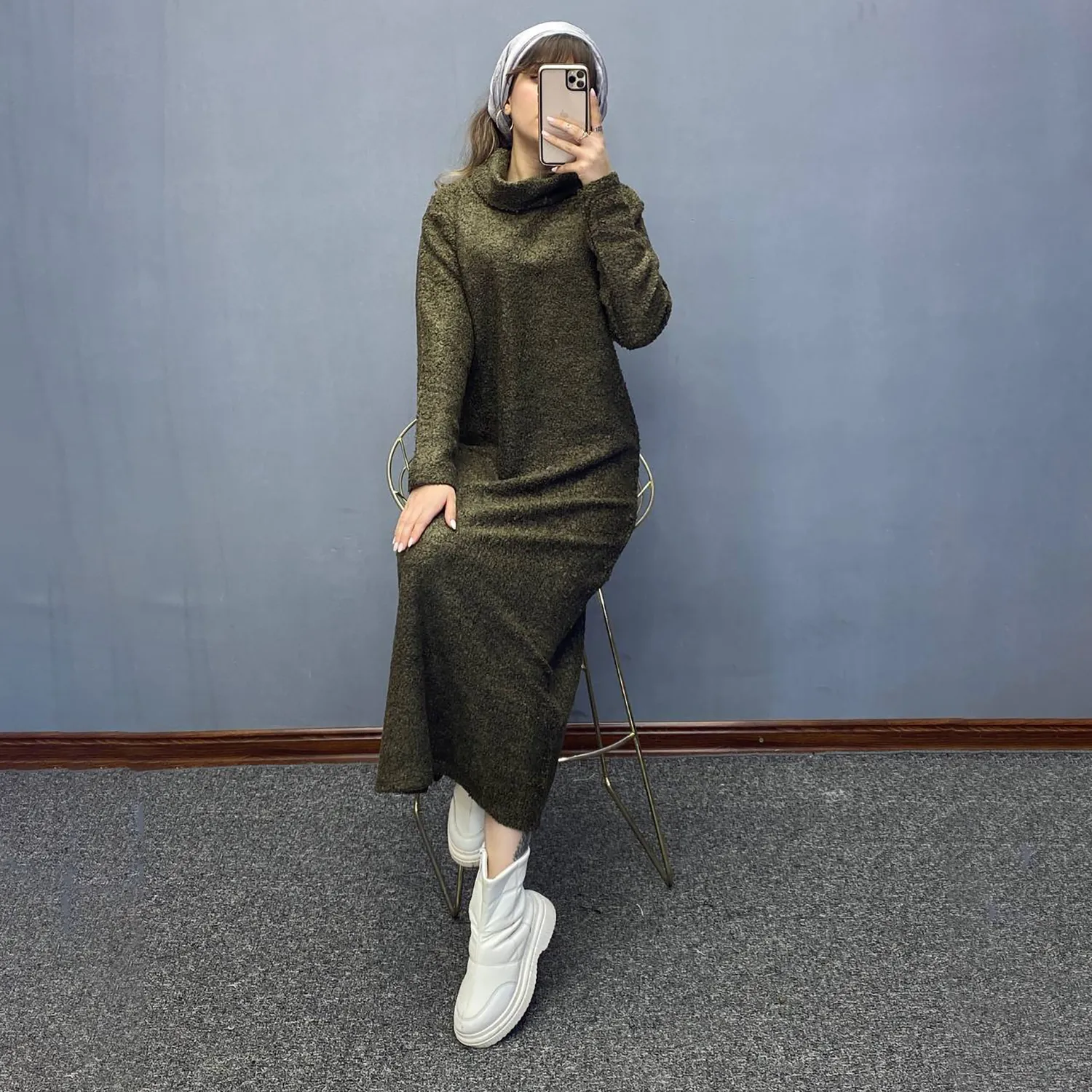 پیراهن ماکسی یقه اسکی شل پیراهن ماکسی یقه اسکی شل