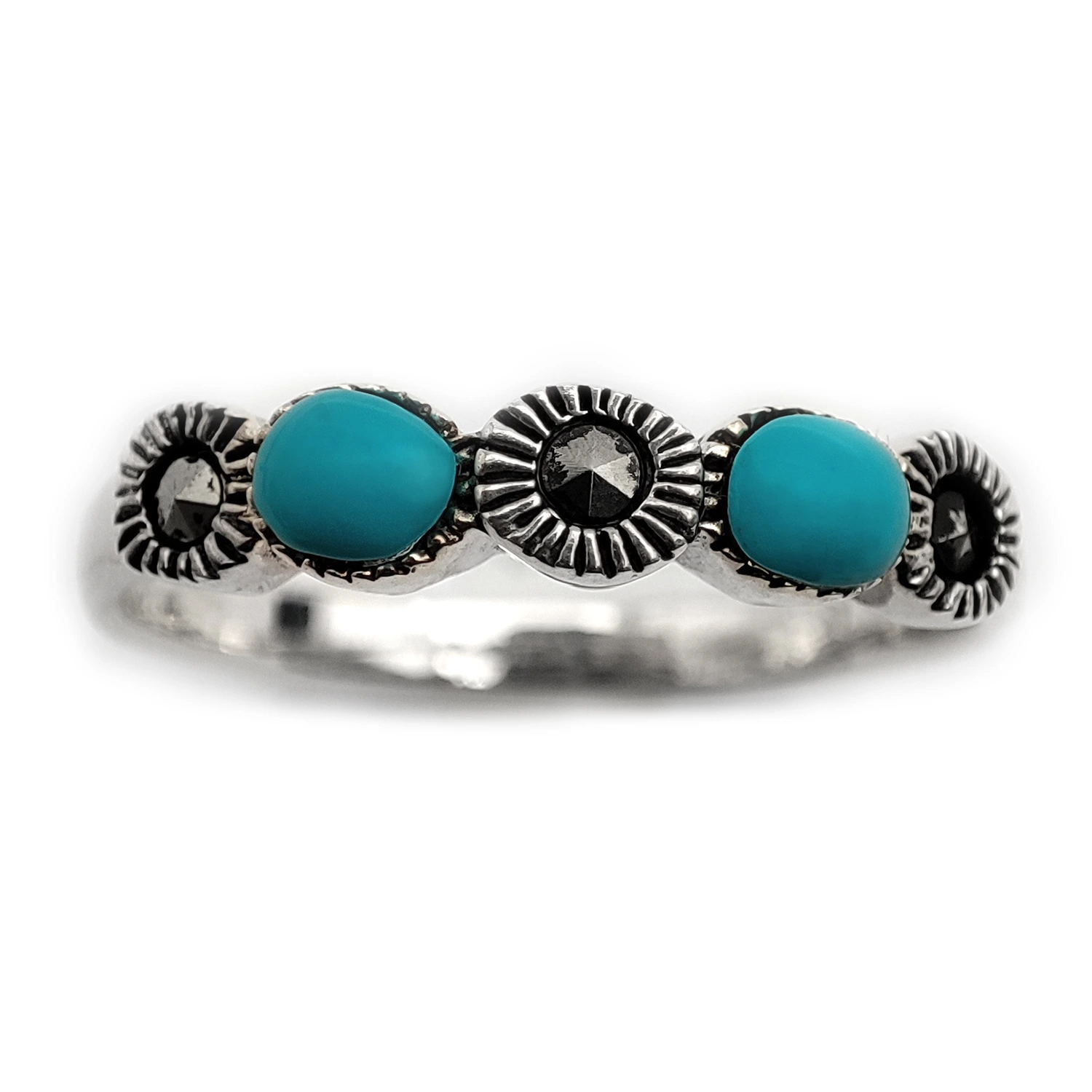 انگشترنقره مارکازیت فیروزه