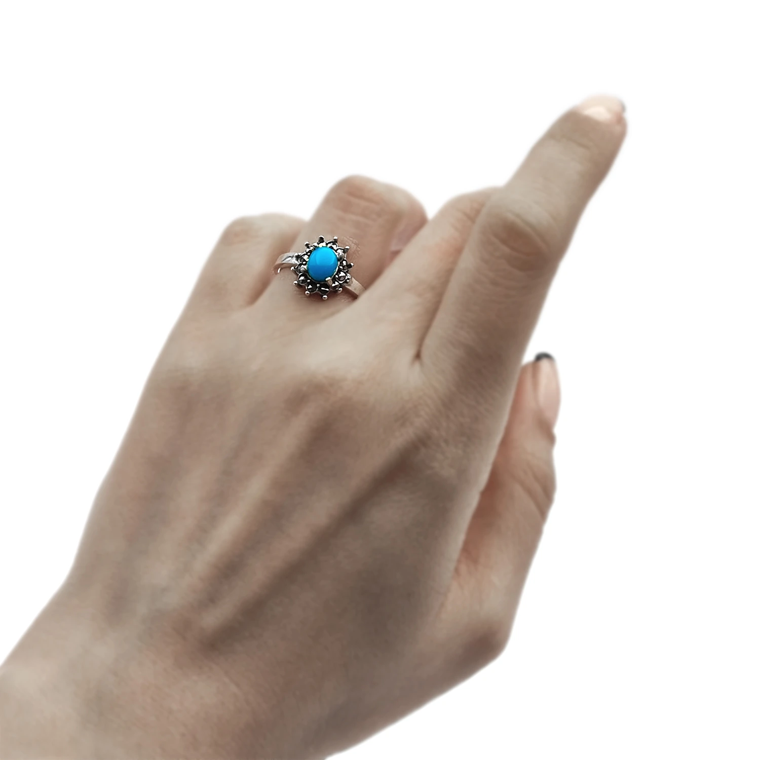 انگشتر نقره نگین فیروزه