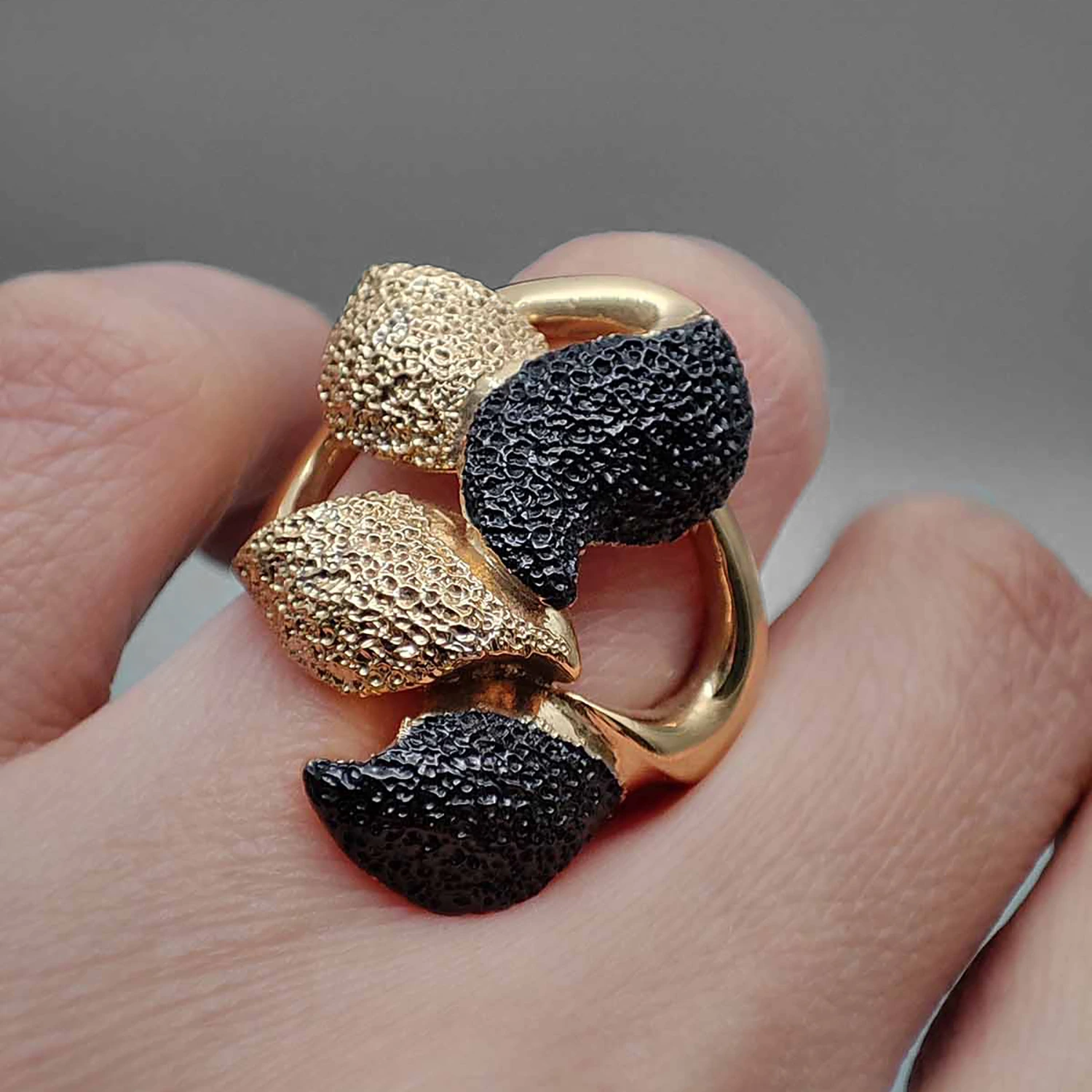 انگشتر مشکی زرد 