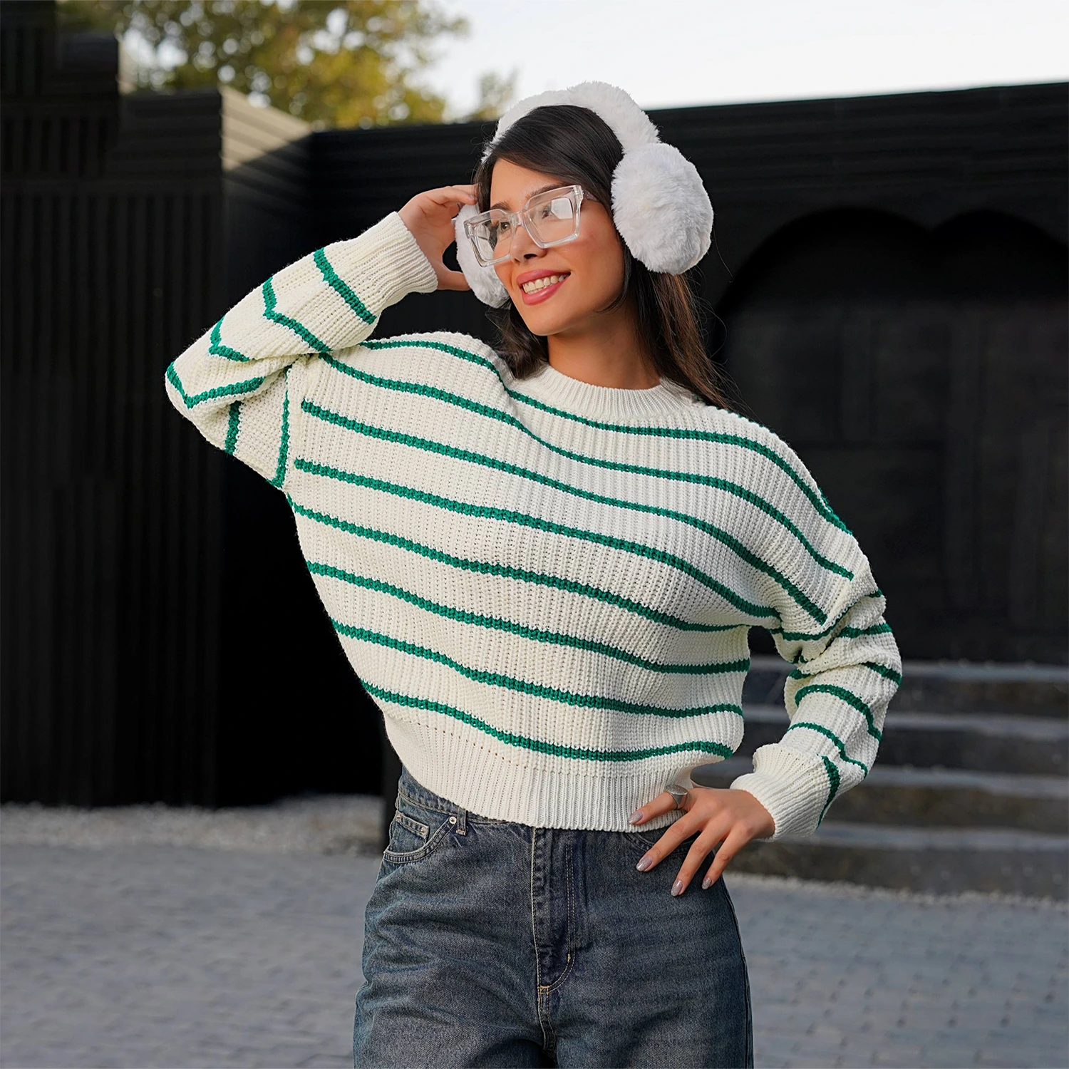 بلوز بافت راه راه ریز