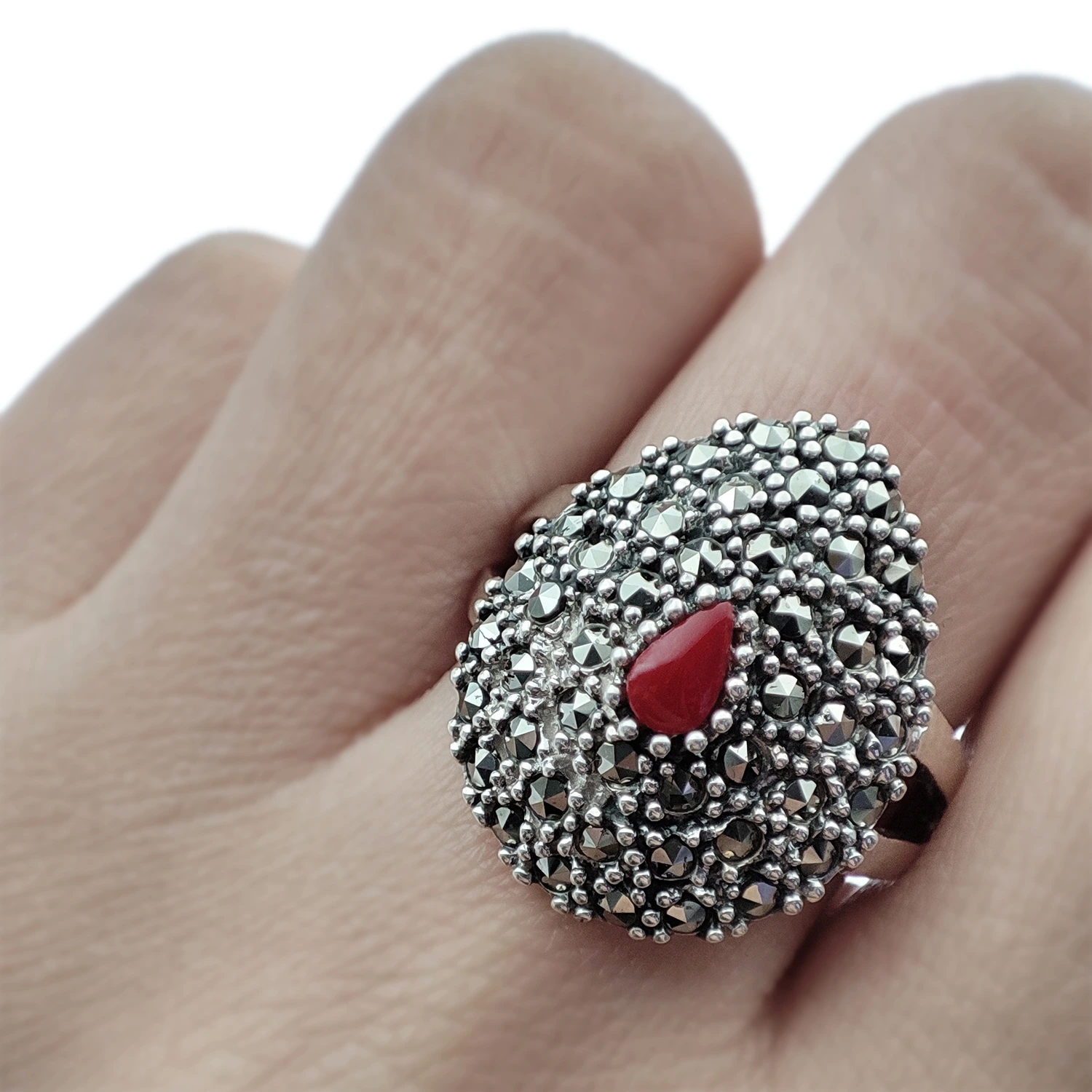 انگشتر سیاه قلم نقره اشک