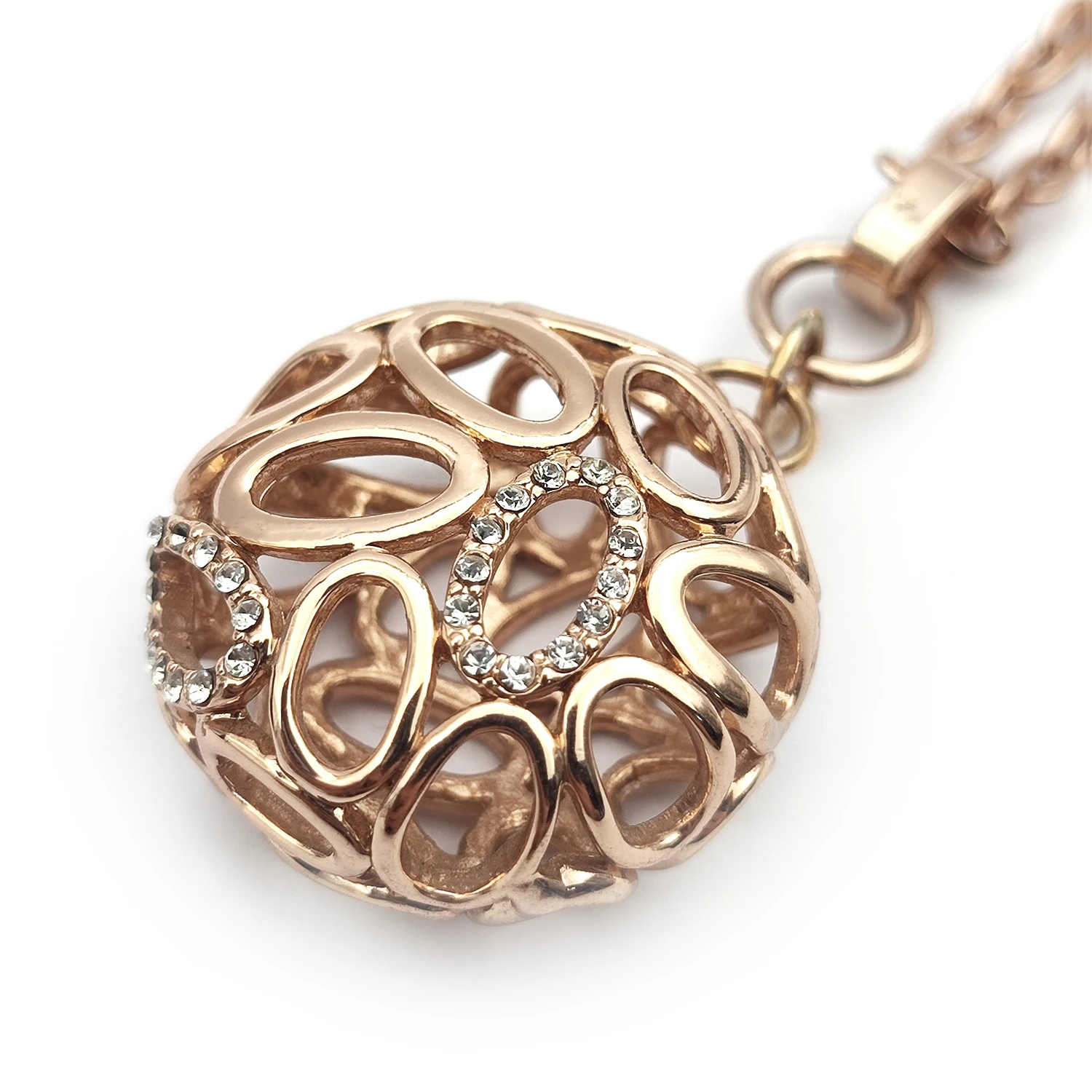 پلاک و زنجیر توپی نگین دار