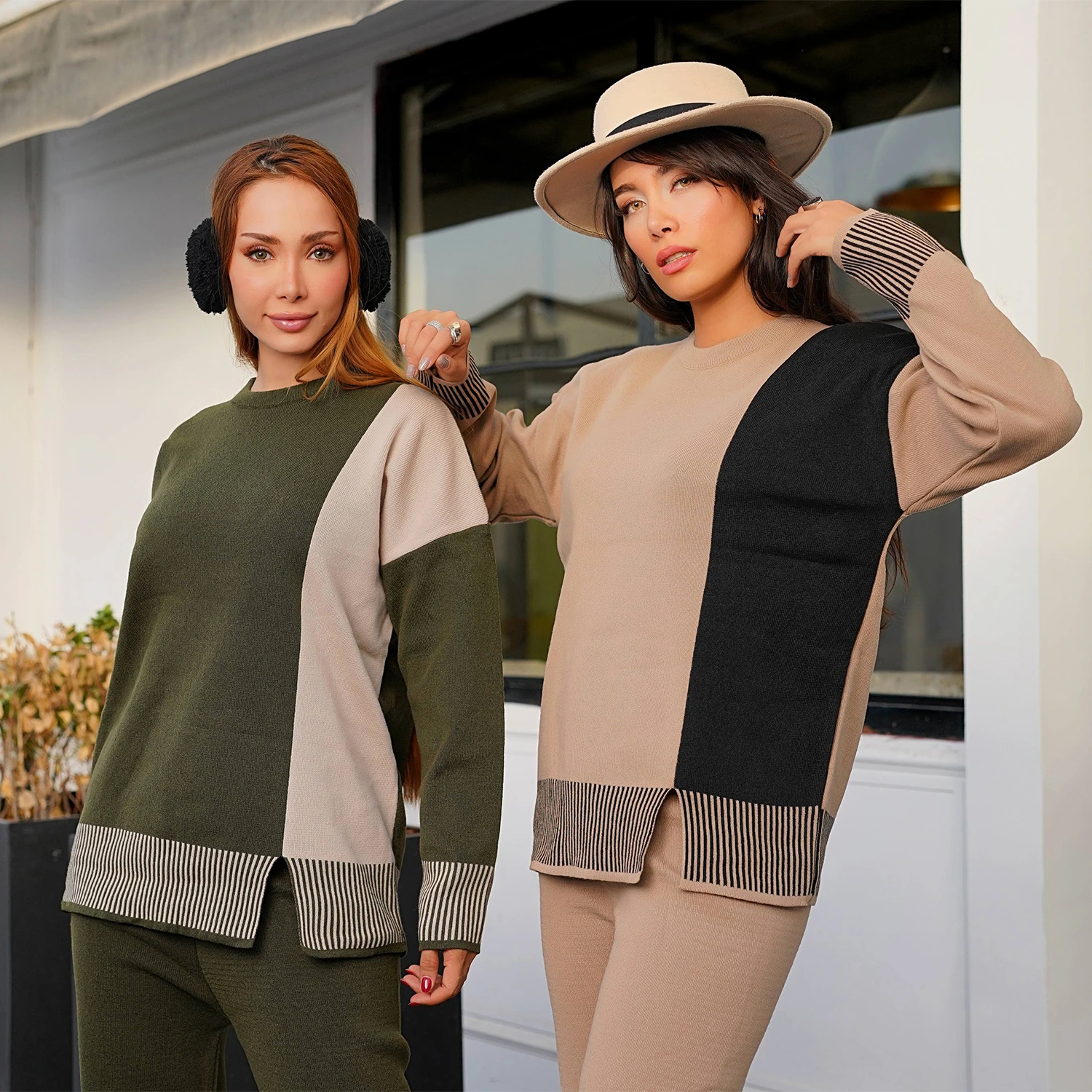 بلوز تک دورنگ حاشیه دار