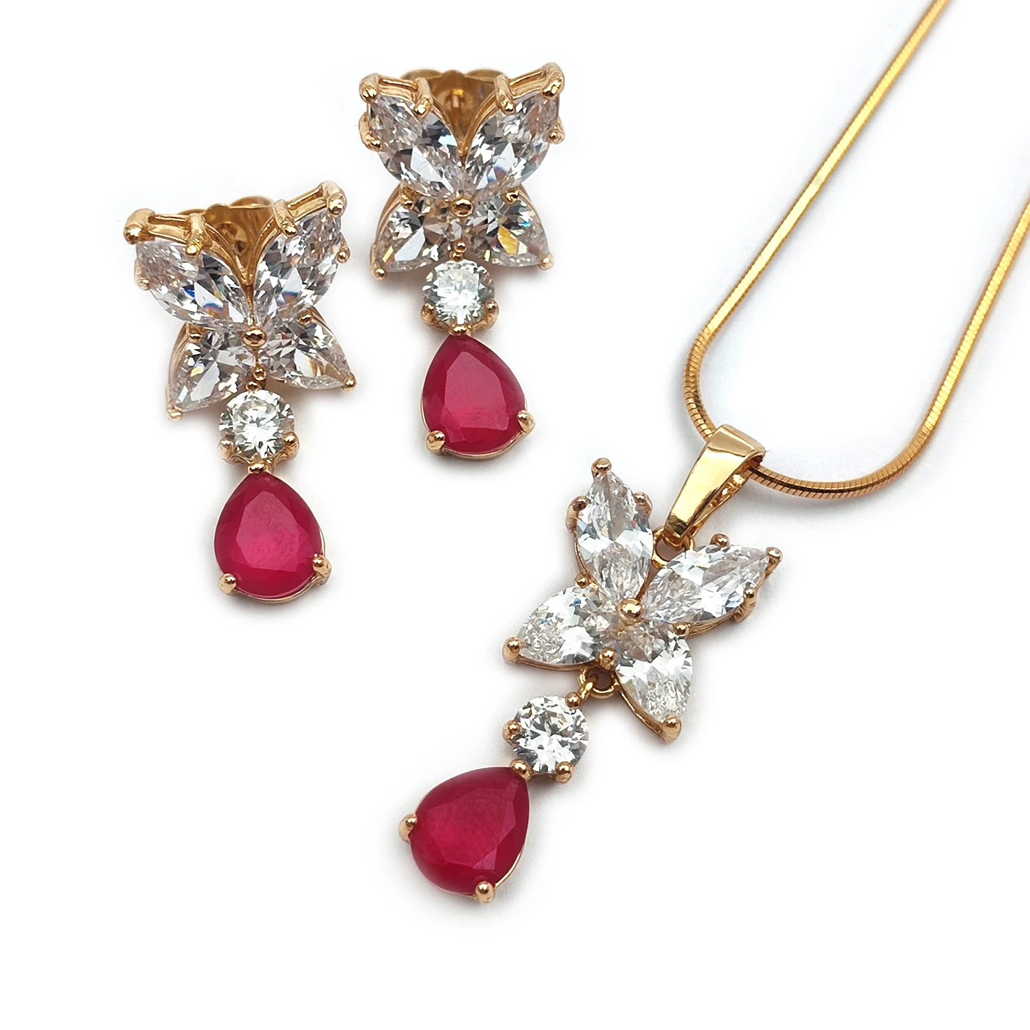 نیم ست جواهری ژوپینگ گل