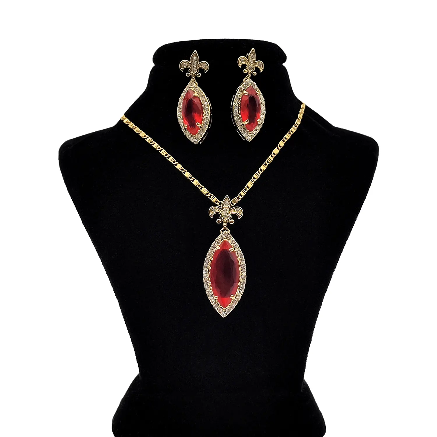 نیم ست نگین دار لوزی