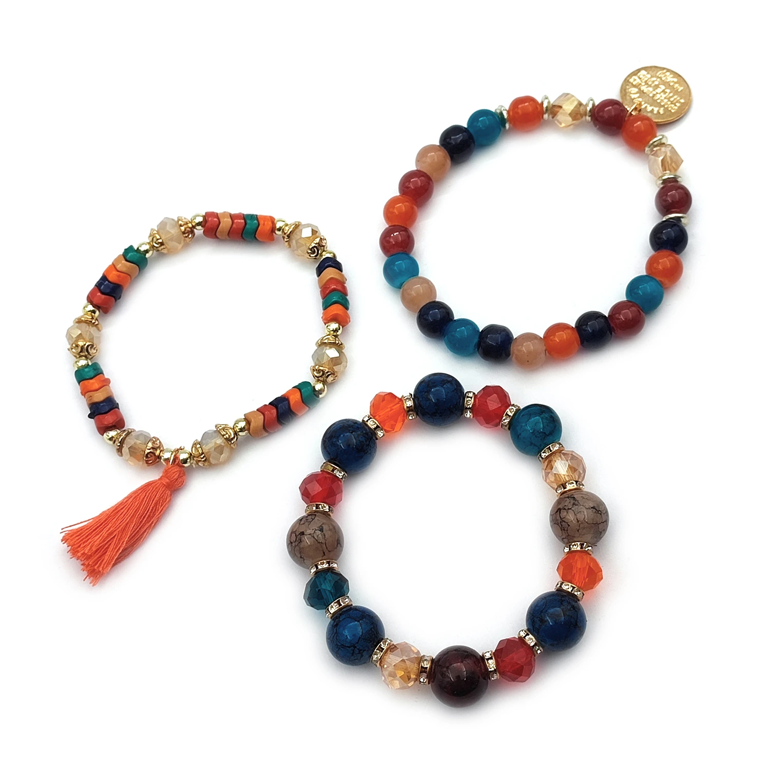 دستبند مهره ای طرح سکه