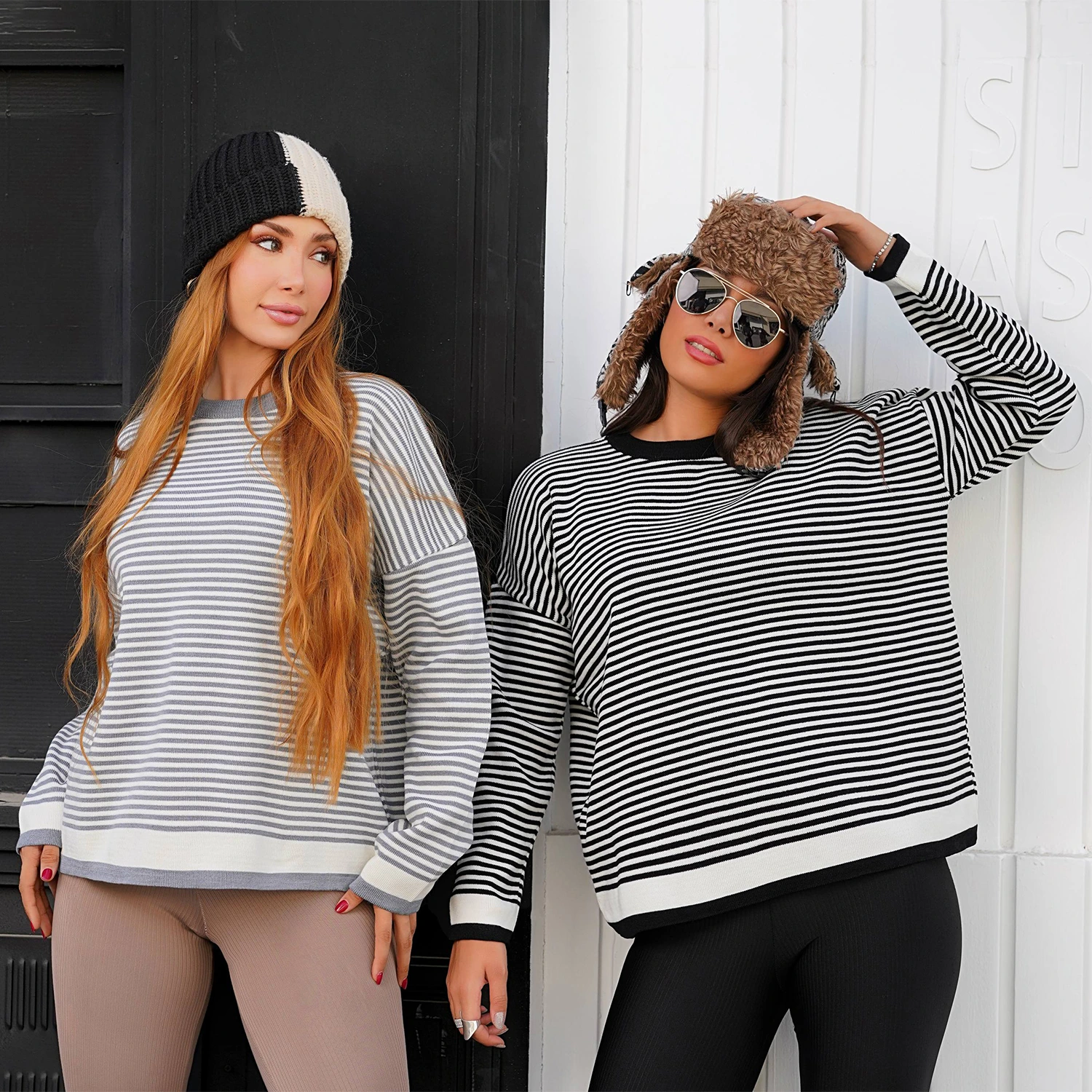 بلوز بافت راه راه ریز