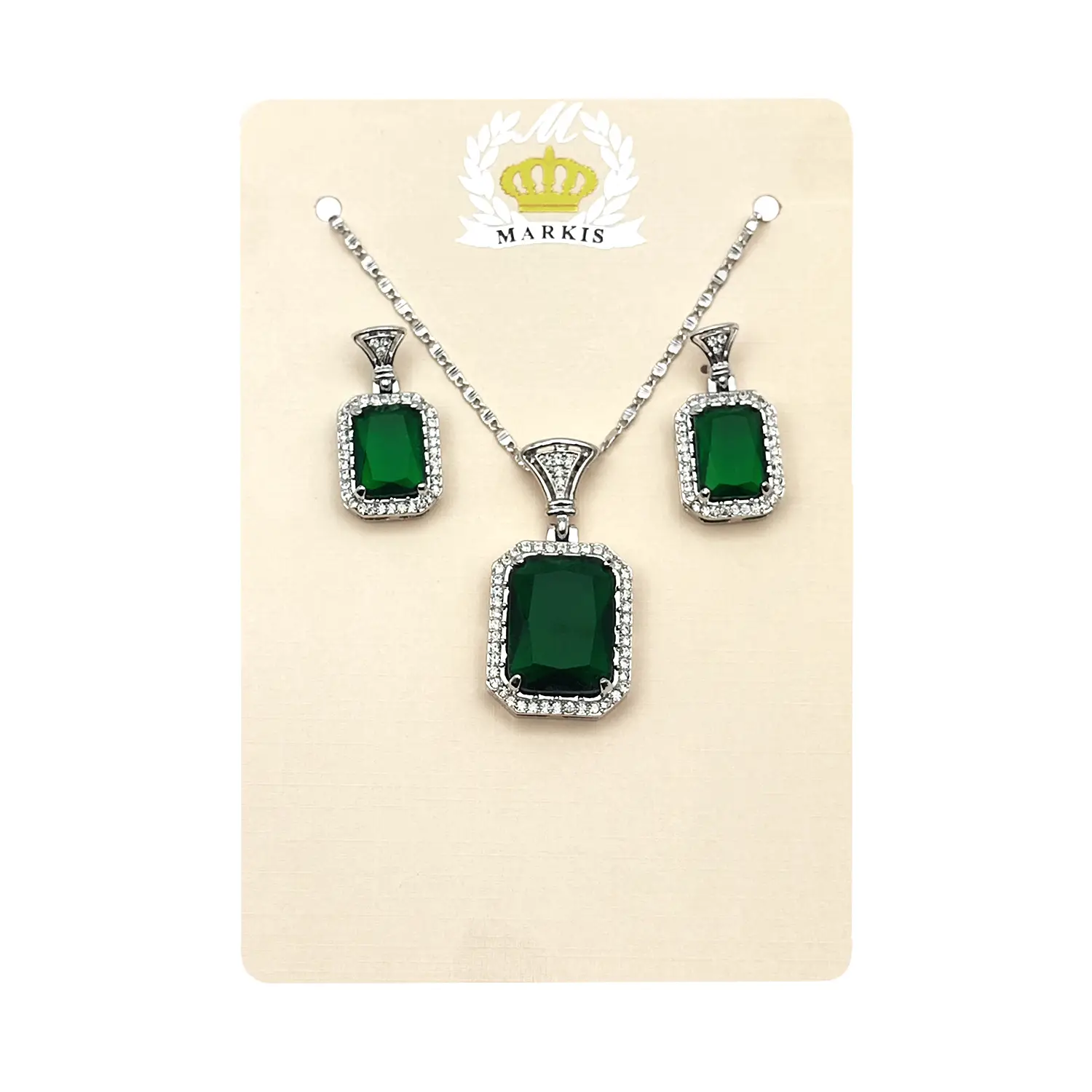 نیم ست نگین دار مستطیلی