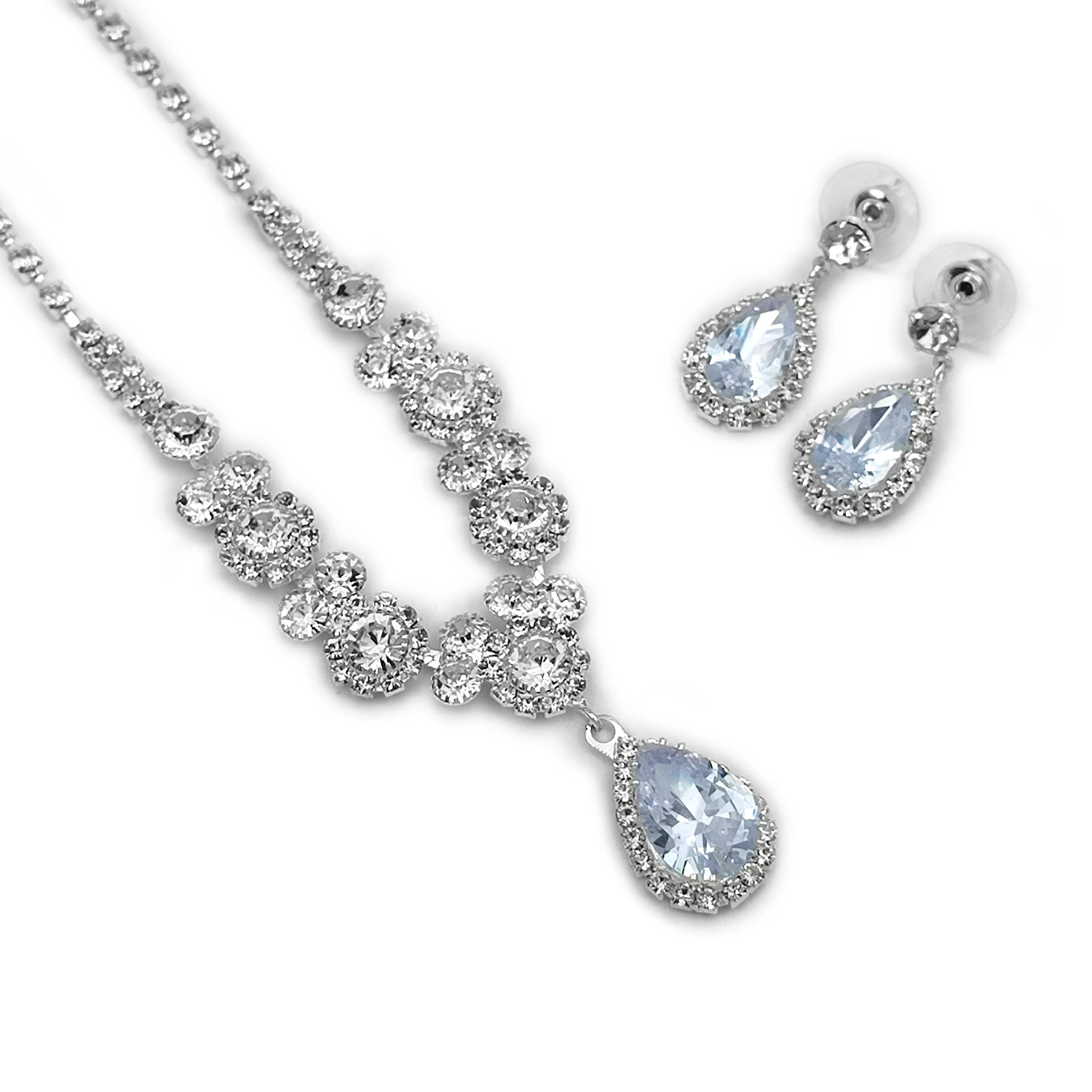 نیم ست آب نقره نگین اشکی