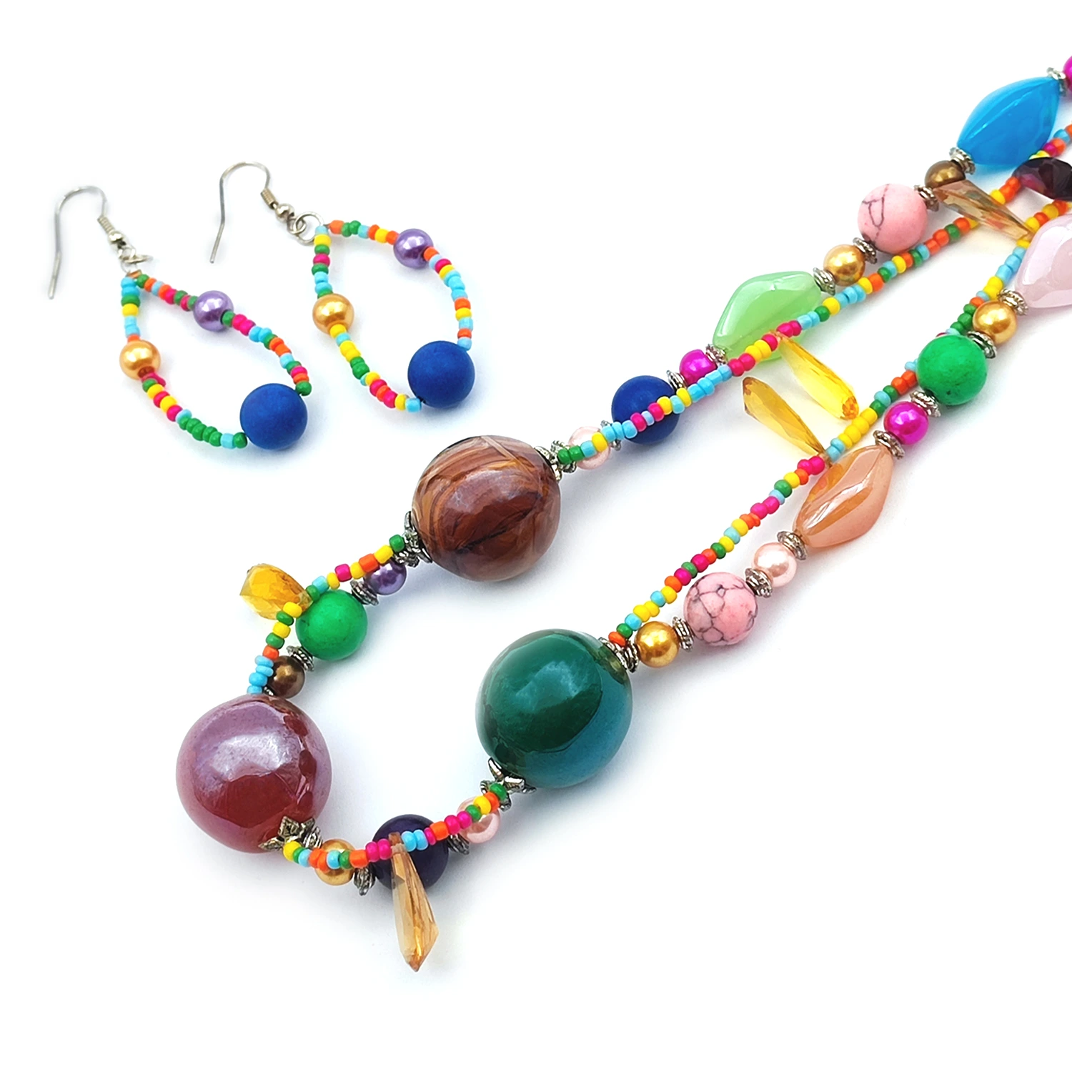 گردنبند رولباسی سنگ میکس