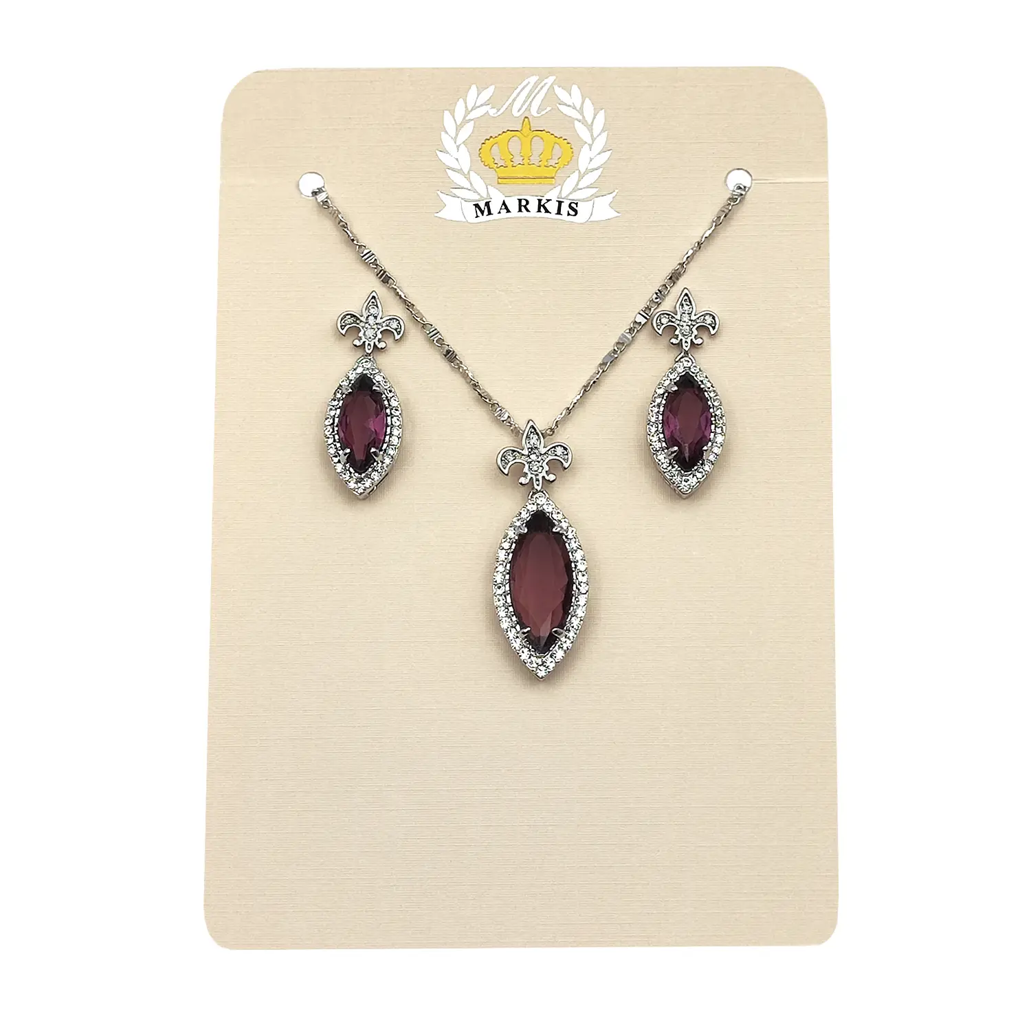 نیم ست نگین دار لوزی