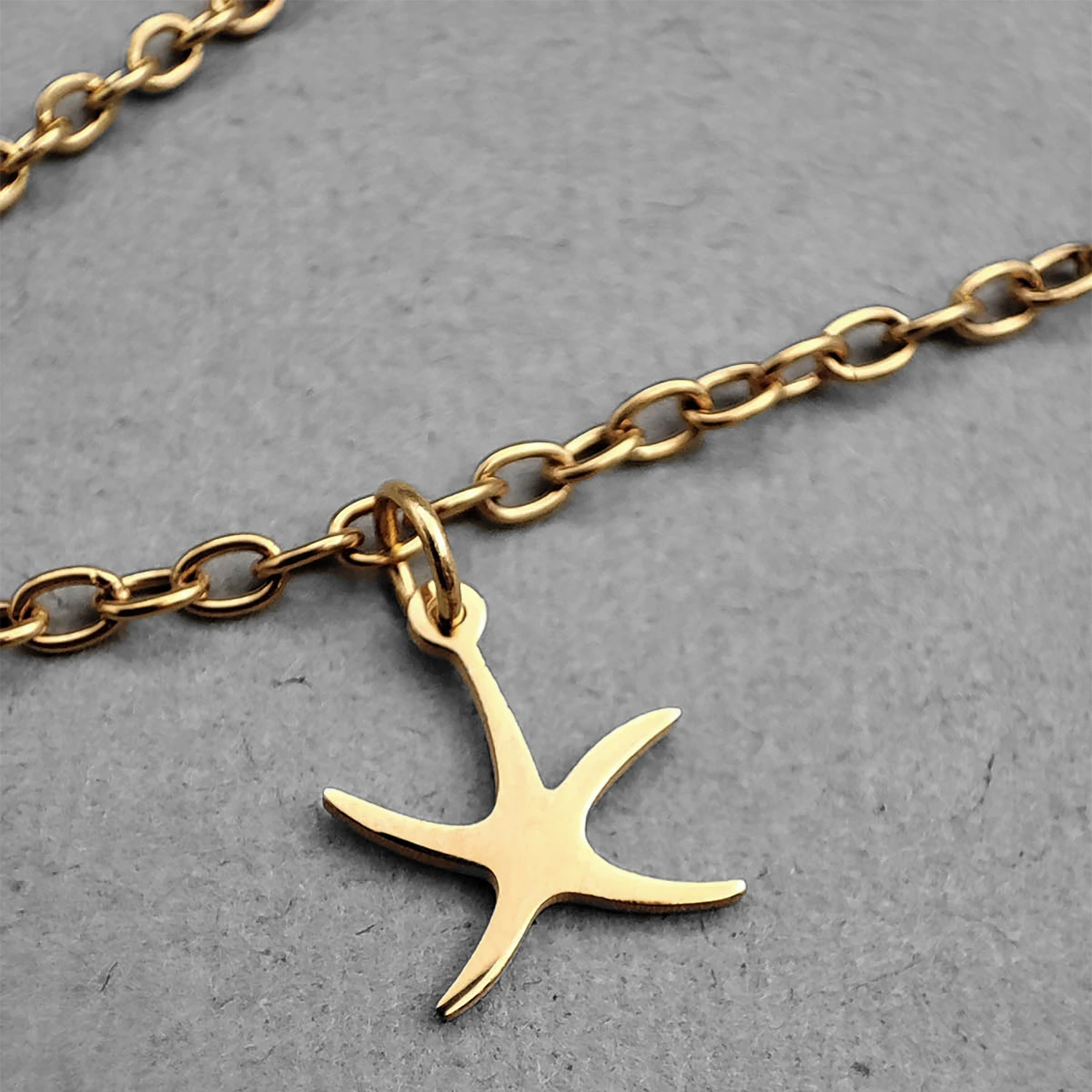 پابند استیل دو رج طرح ستاره دریایی