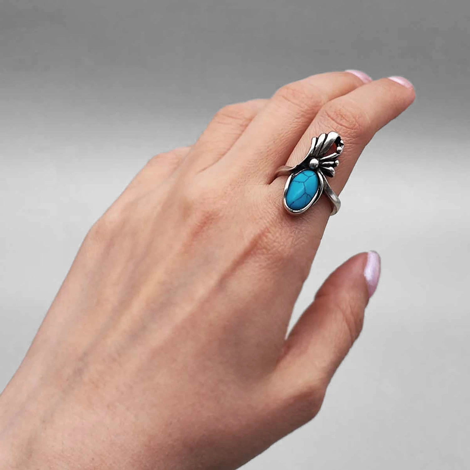 انگشتر فیروزه  سیاه قلم